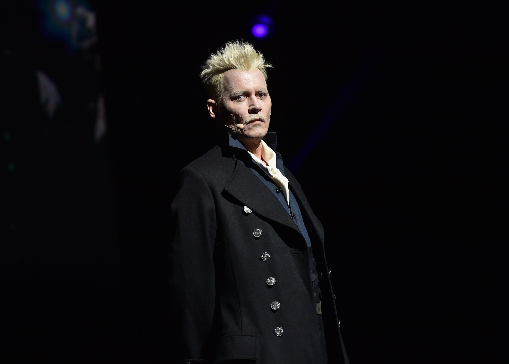 Johnny Depp participates in the Warner Bros. Theatrical Panel for 'Fantastic Beasts: The Crimes of Grindelwald' during Comic-Con in San Diego, July 21, 2018.