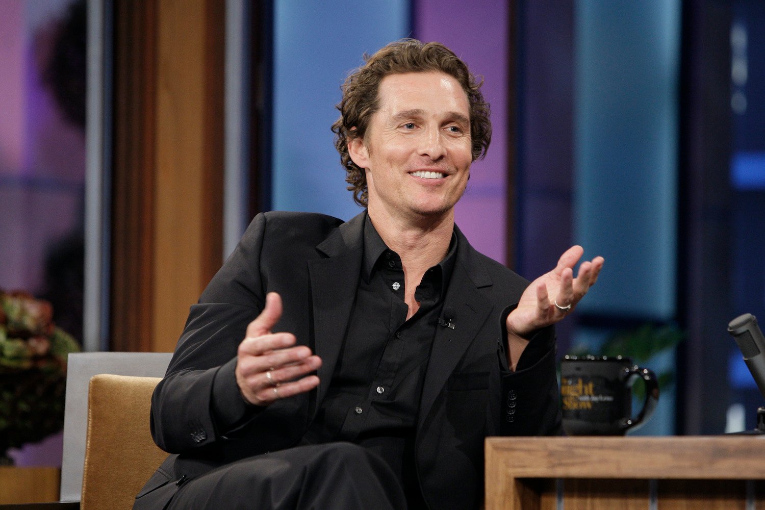 Matthew McConaughey during an interview on The Tonight Show With Jay Leno 2010