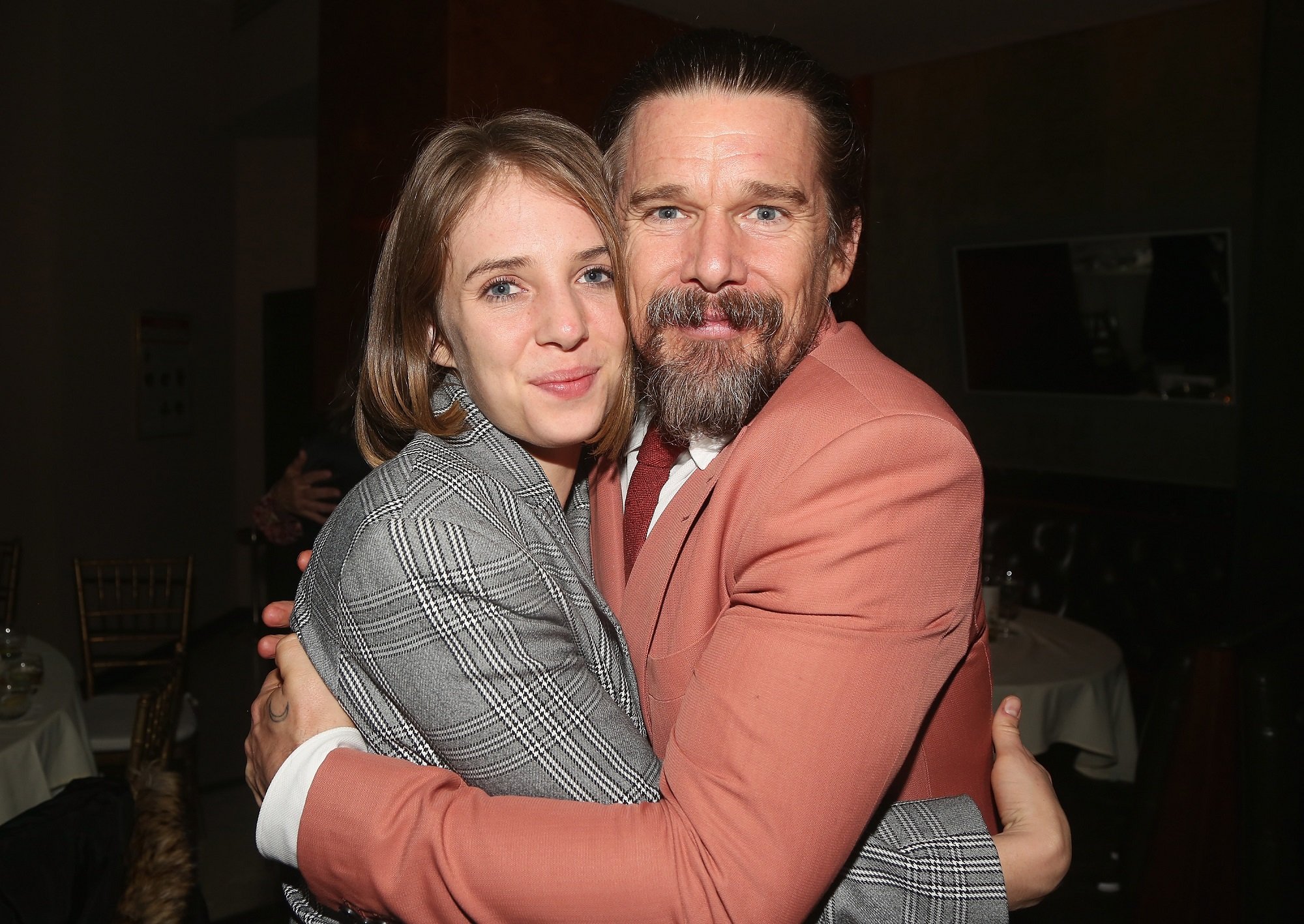 Maya Hawke and Ethan Hawke pose at the opening night of Sam Shepard's 'True West' on Broadway on January 24, 2019 in New York City.