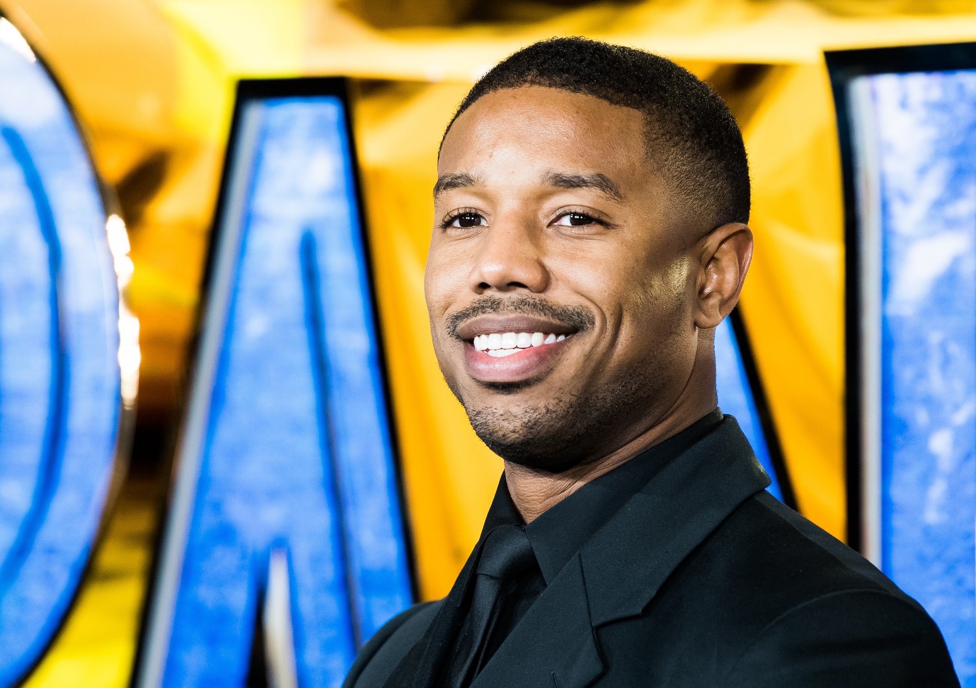 Michael B. Jordan attends the European Premiere of 'Black Panther' on February 8, 2018 in London, England.