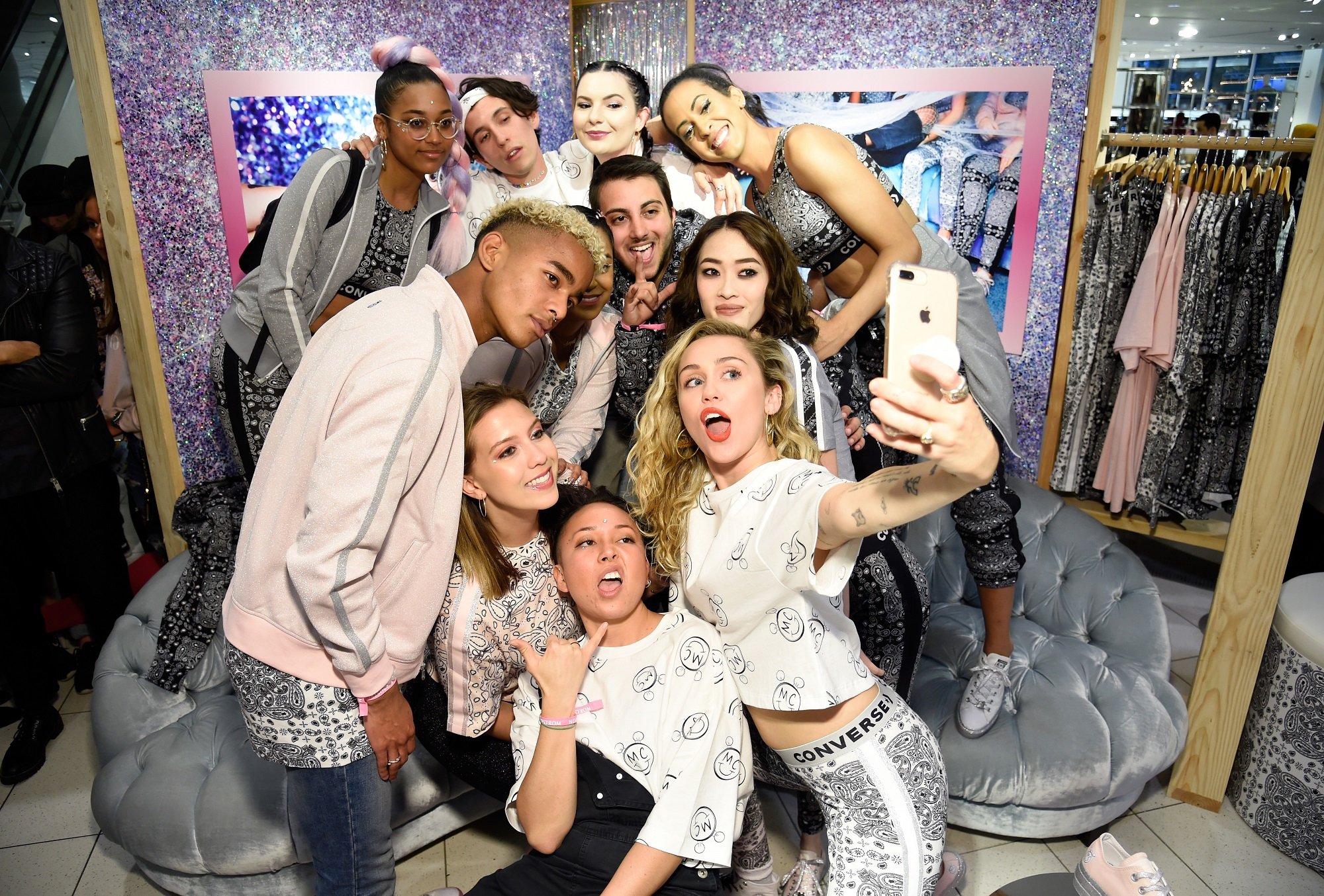 Miley Cyrus Surprises Fans at Nordstrom The Grove to Celebrate Converse X Miley Cyrus Pop-Up Shop at The Grove on May 1, 2018 in Los Angeles, California.