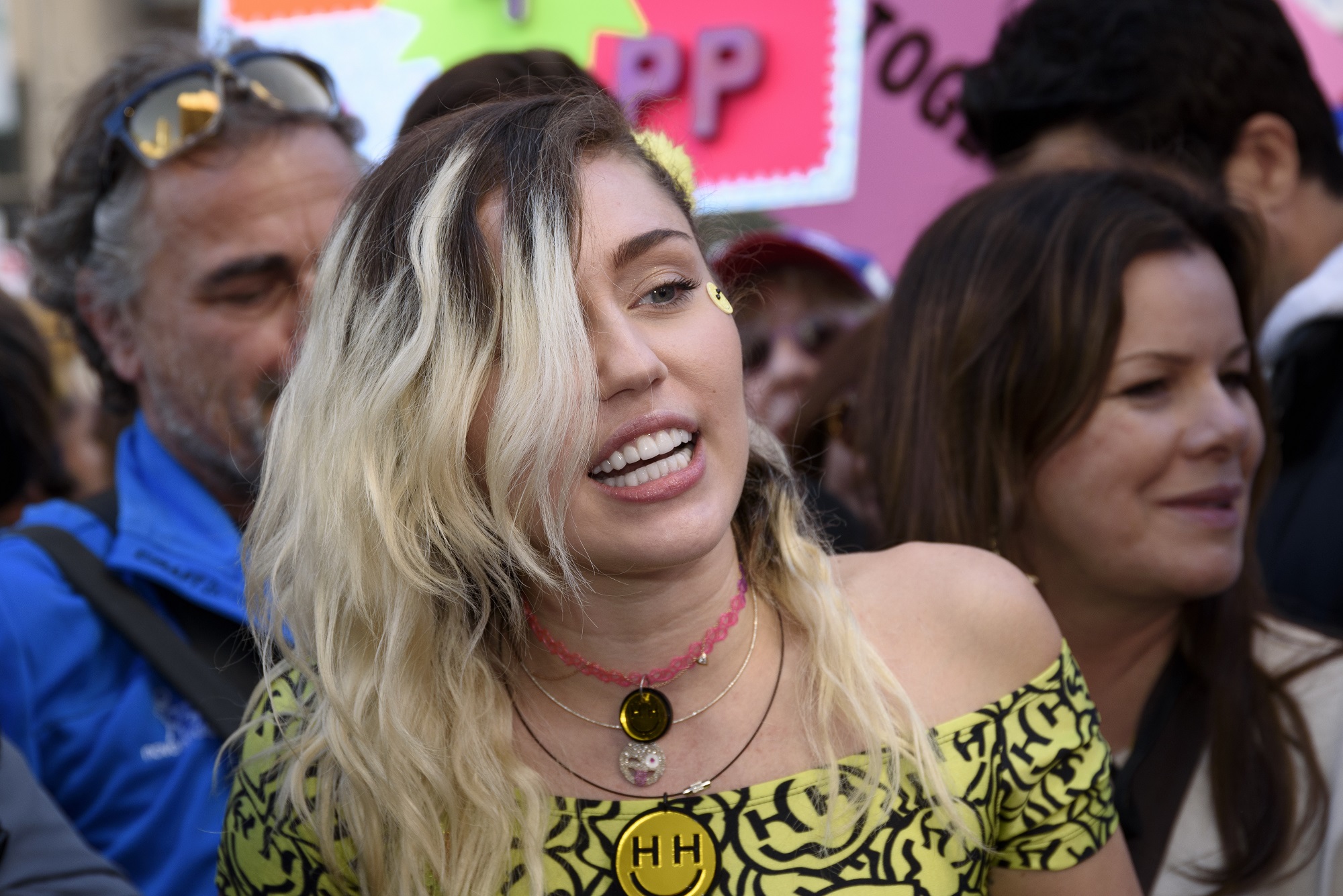 Miley Cyrus during Women's March in Los Angeles, California on January 21, 2017. An estimated crowd of 750,000 people marched to protest President Donald Trump.