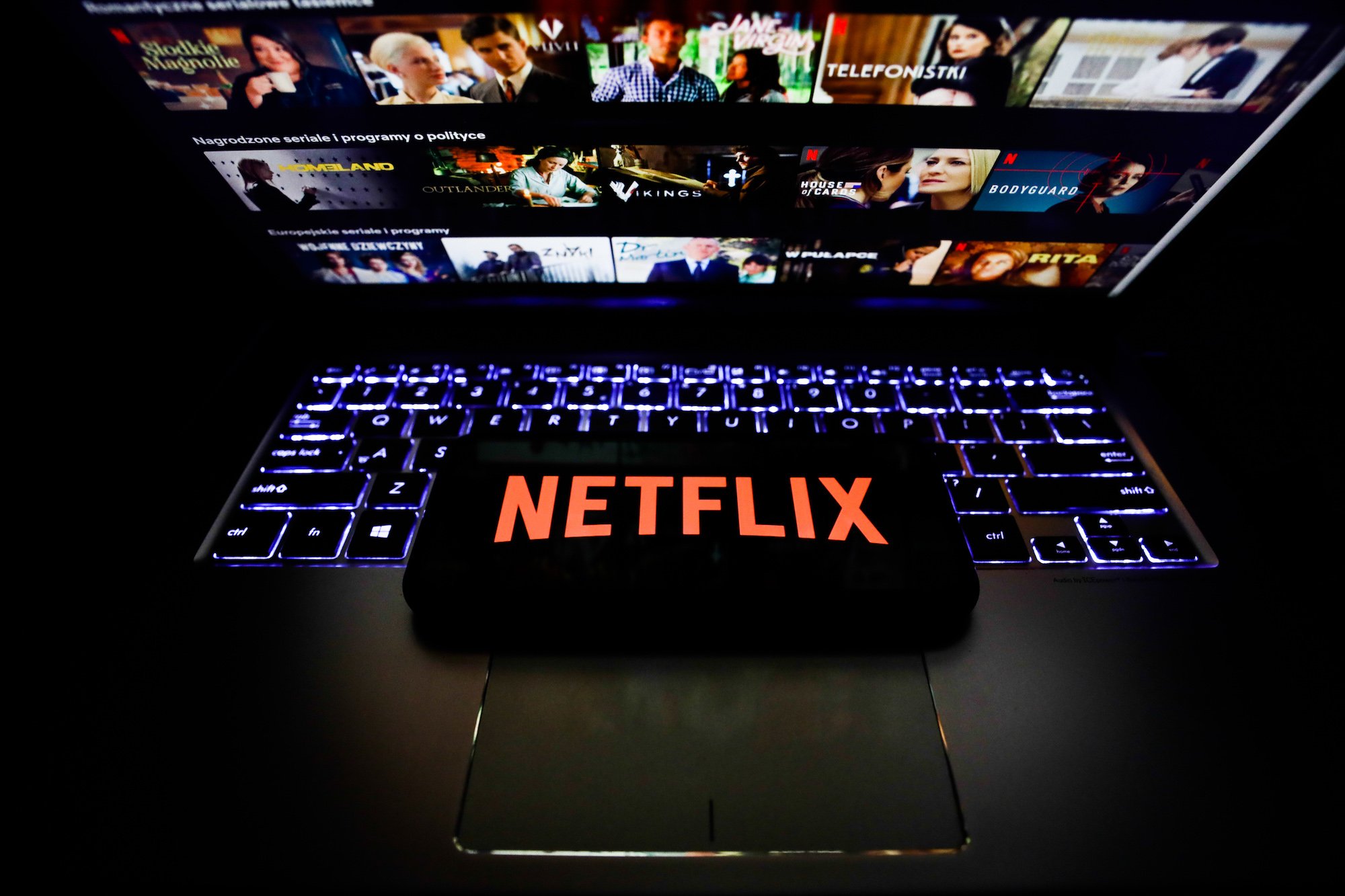 Netflix logo in this illustration photo taken in Poland on Oct. 18, 2020.