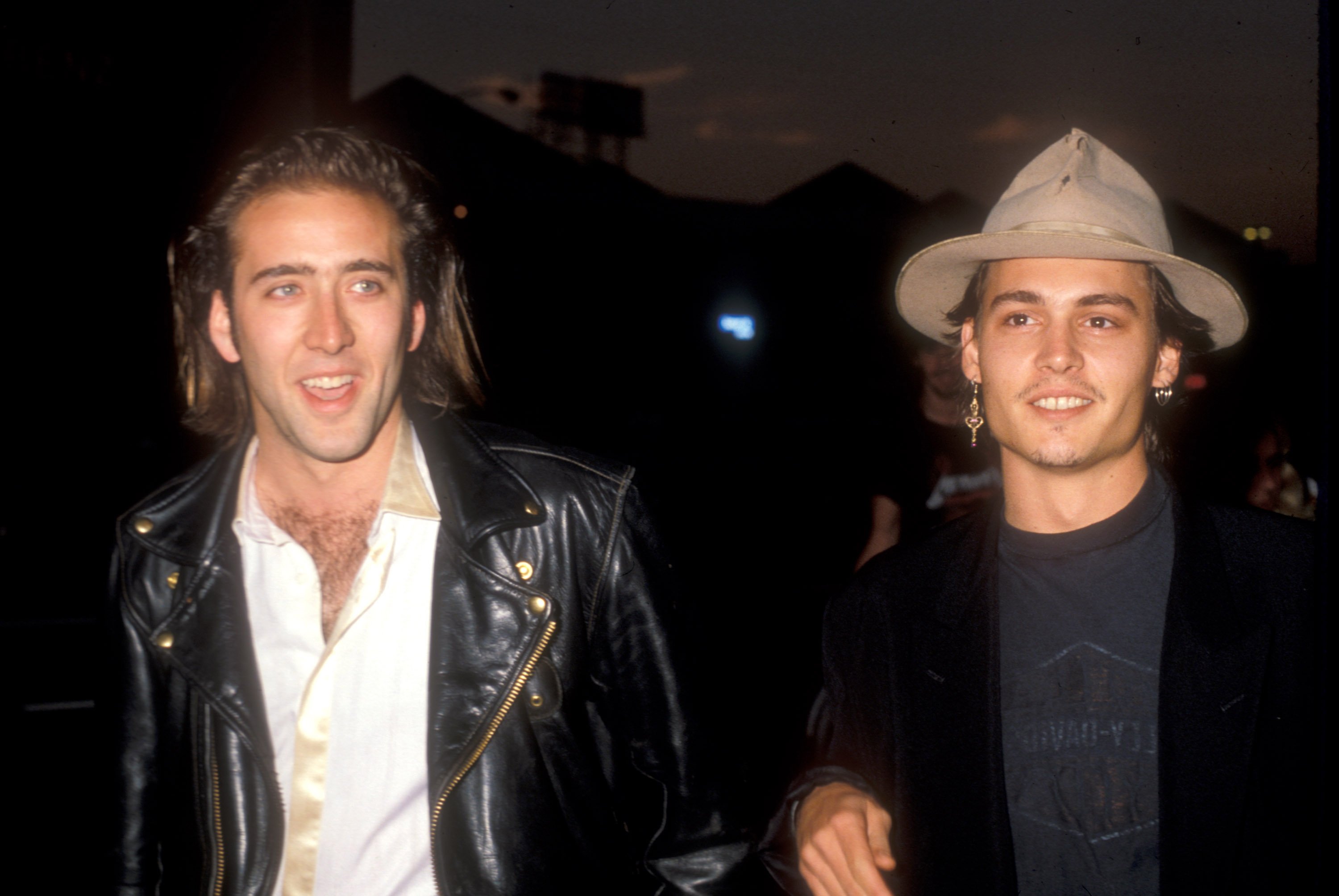 Nicolas Cage and Johnny Depp in the late 1980s