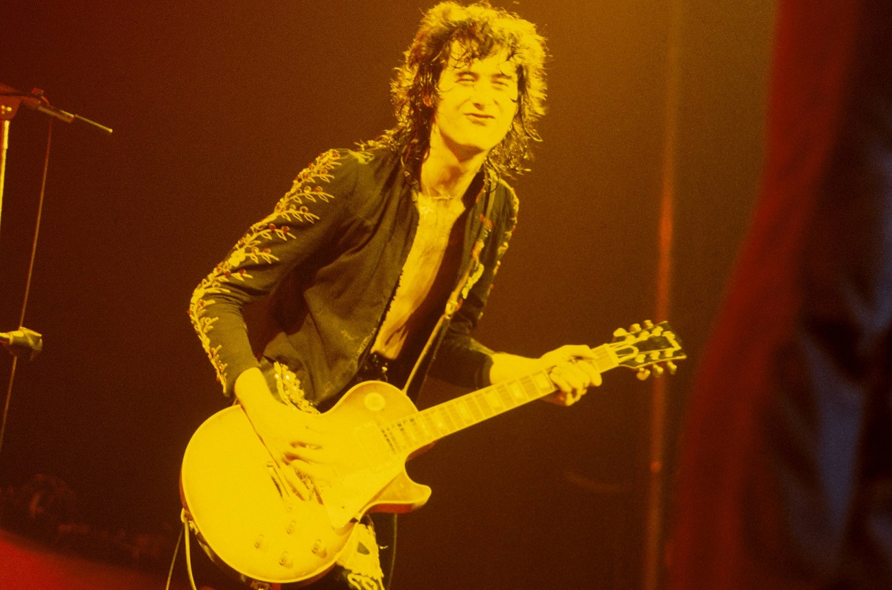 Jimmy Page on stage, 1973