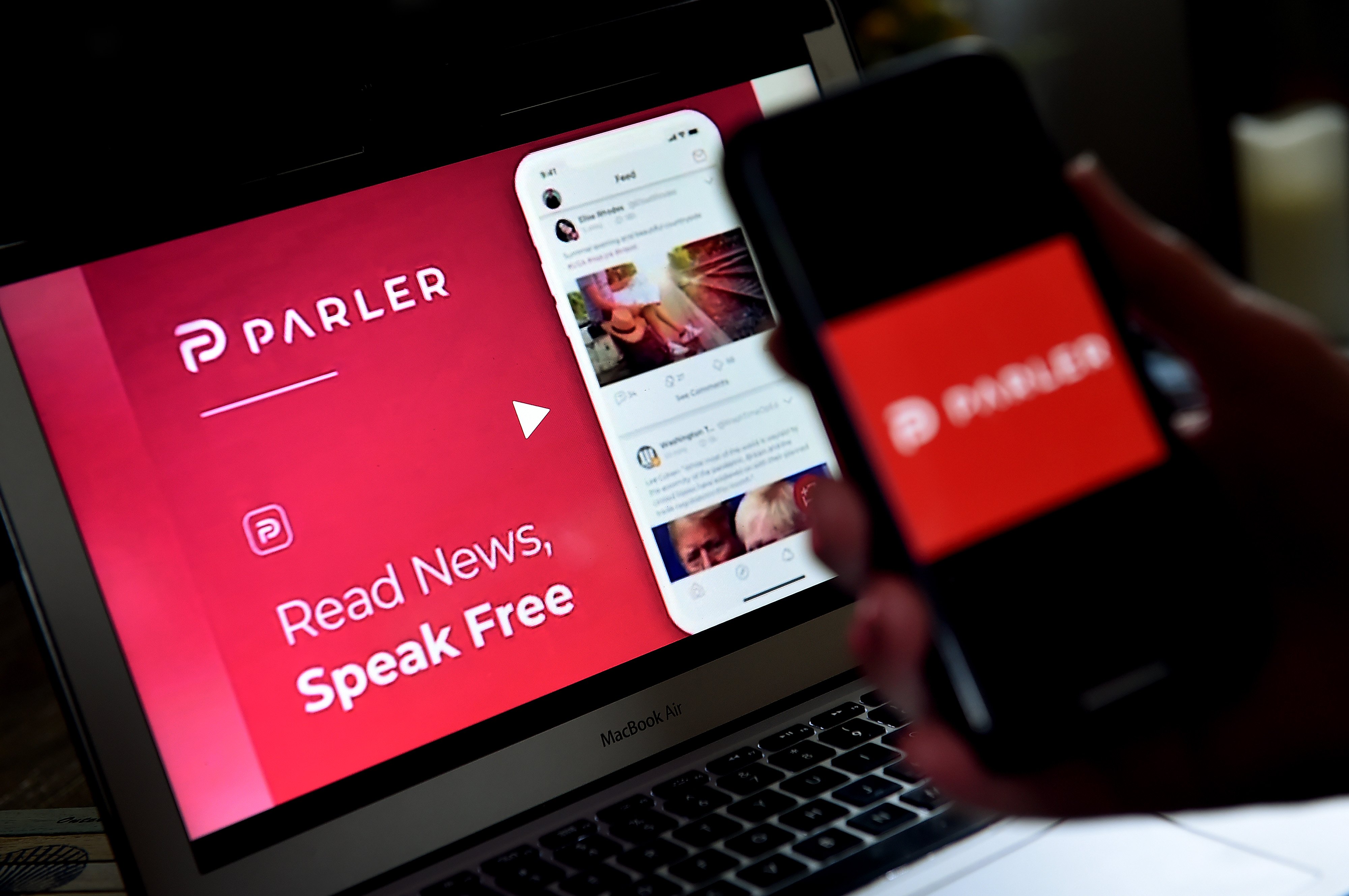 screenshot of Parler app