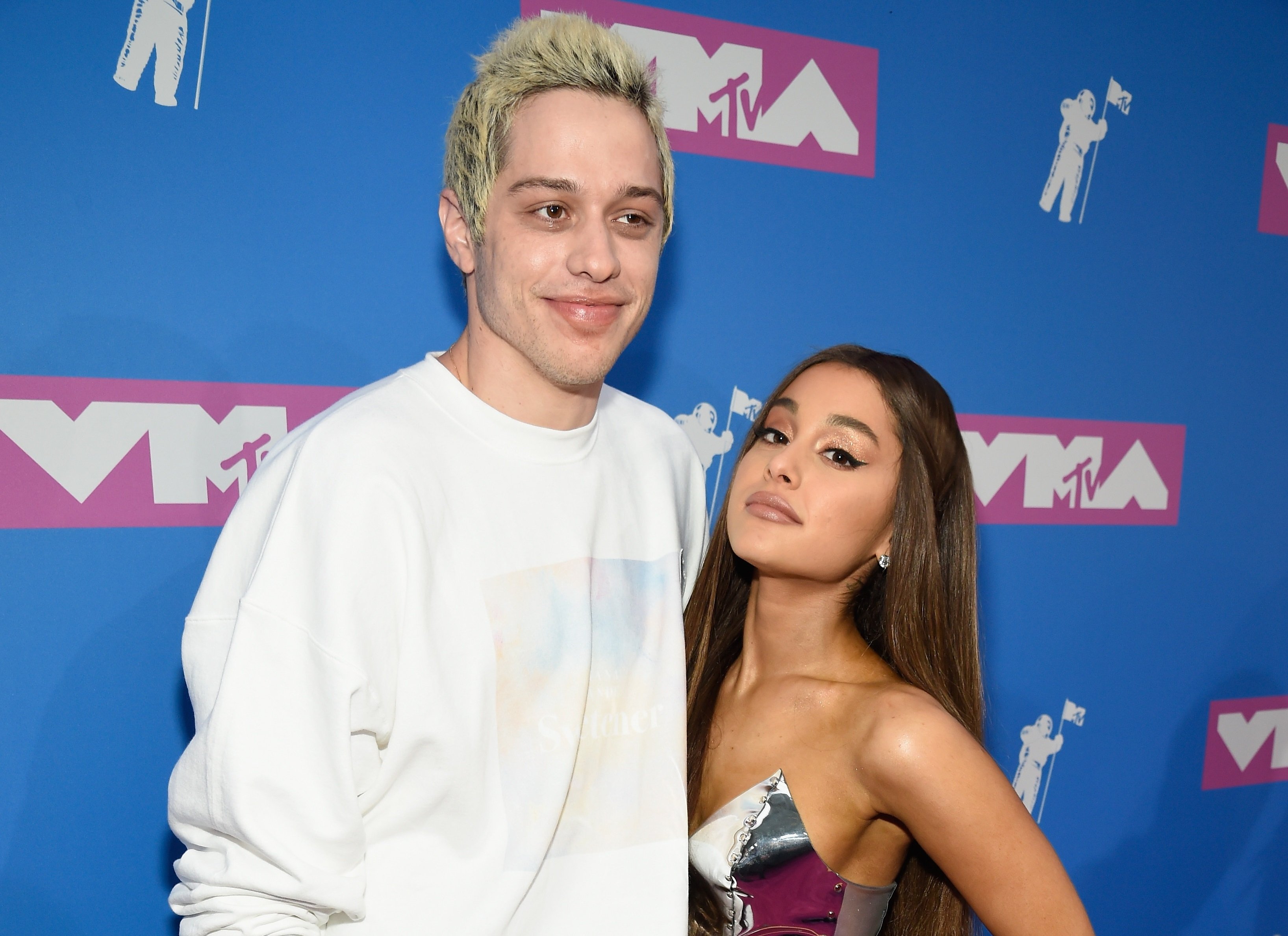 Pete Davidson and Ariana Grande attend the 2018 MTV Video Music Awards in New York City.