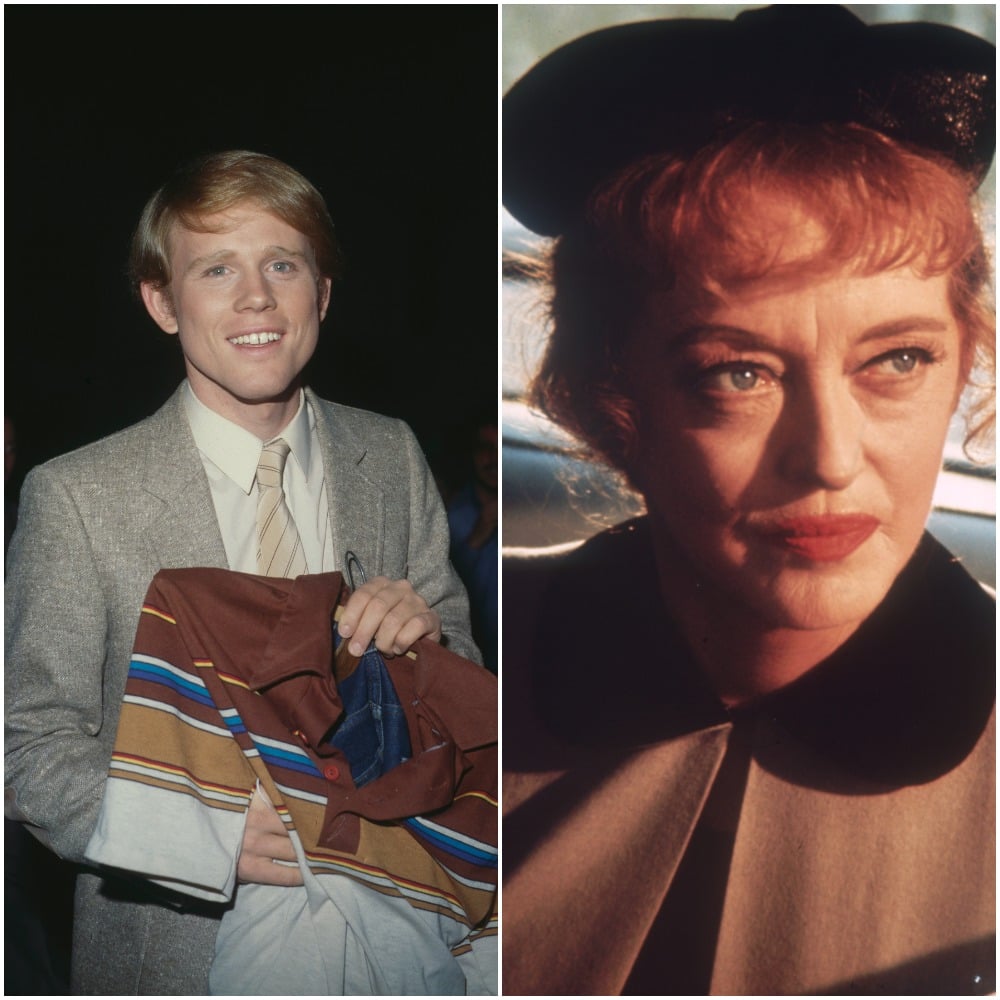 Director Ron Howard in 1980 and actor Bette Davis in 1970