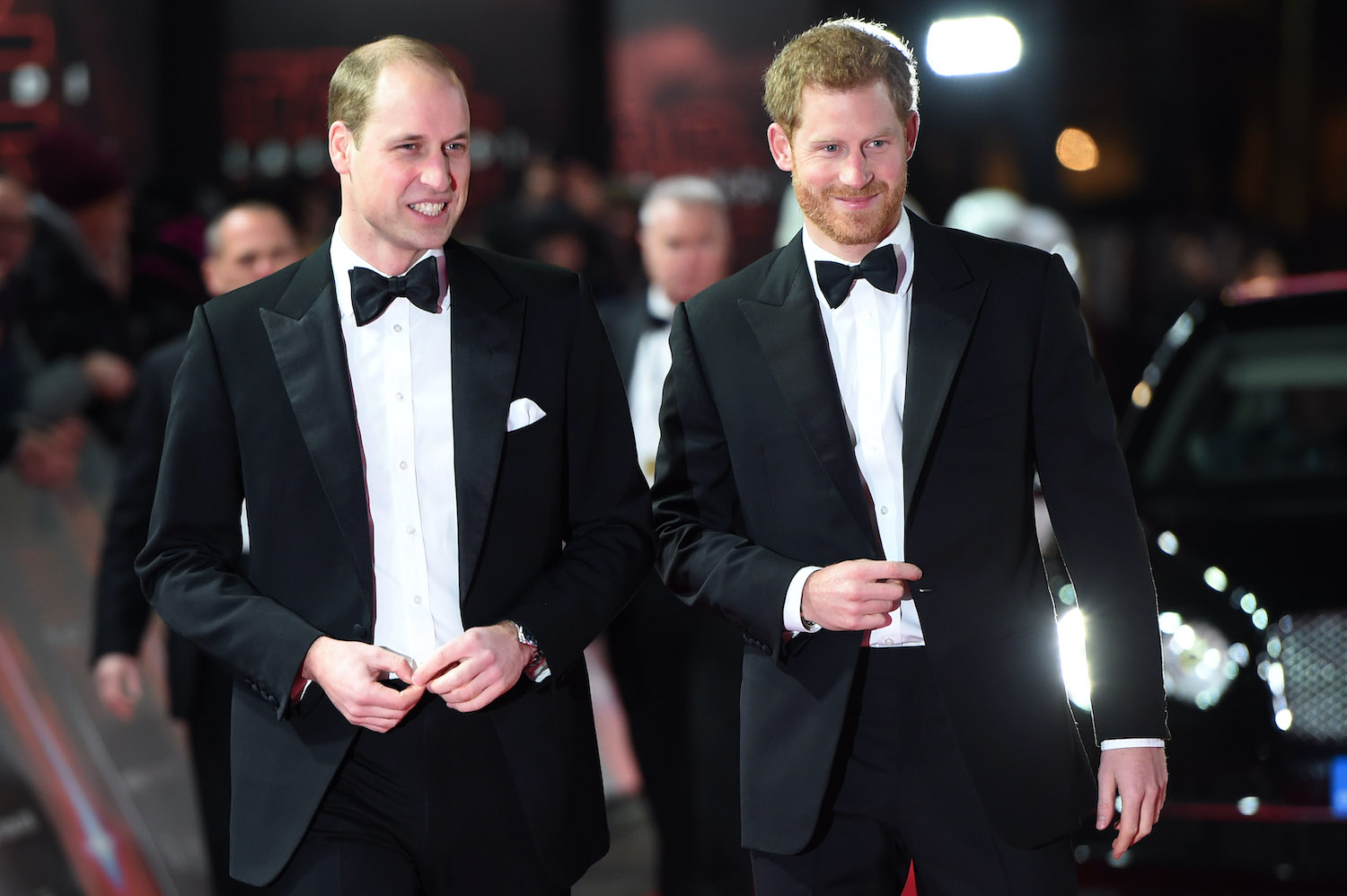 Prince William and Prince Harry attend the European Premiere of 'Star Wars: The Last Jedi' at Royal Albert Hall on December 12, 2017