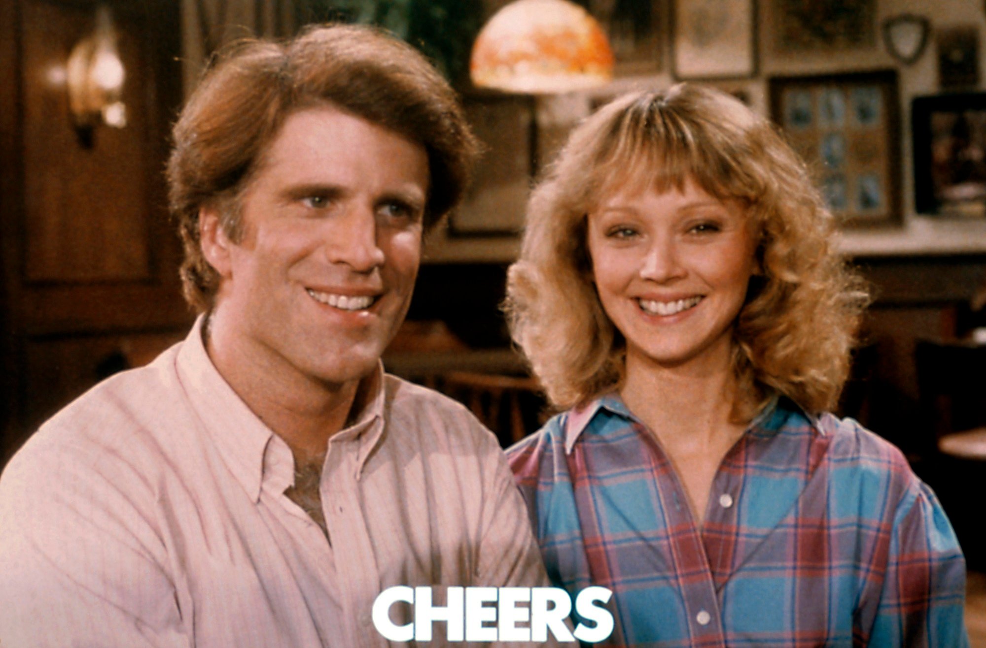 Ted Danson as Sam Malone, Shelley Long as Diane Chambers on Cheers