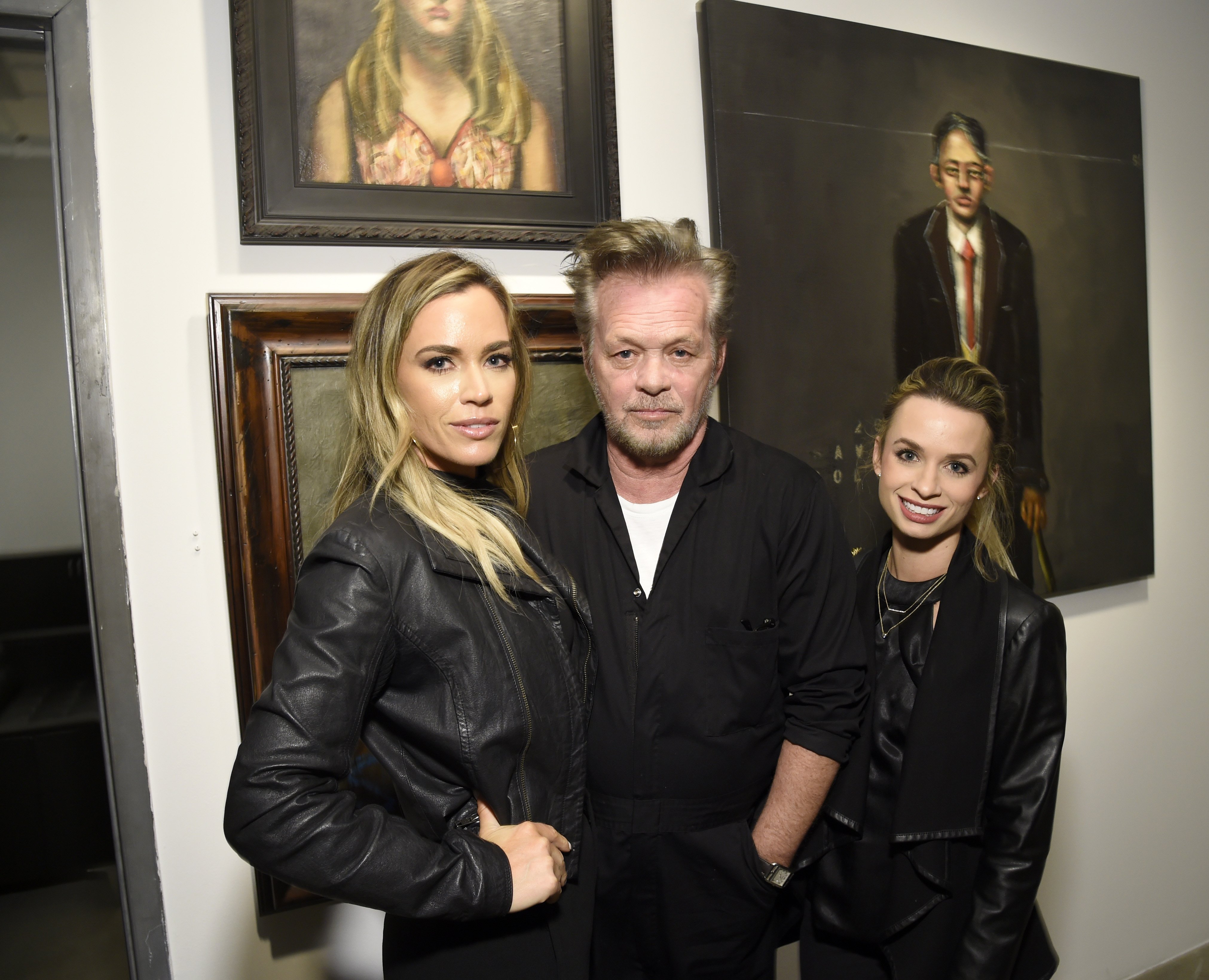 Teddi Mellencamp, John Mellencamp, and Justice Mellencamp at an art gallery