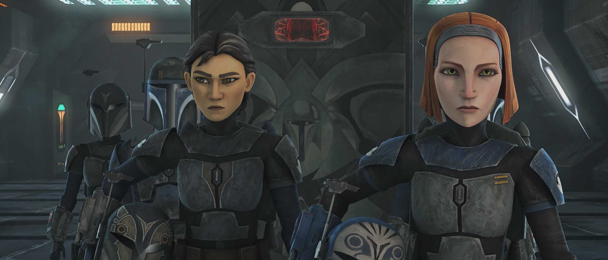 Ursa Wren and Bo-Katan in 'Star Wars: The Clone Wars' Season 7