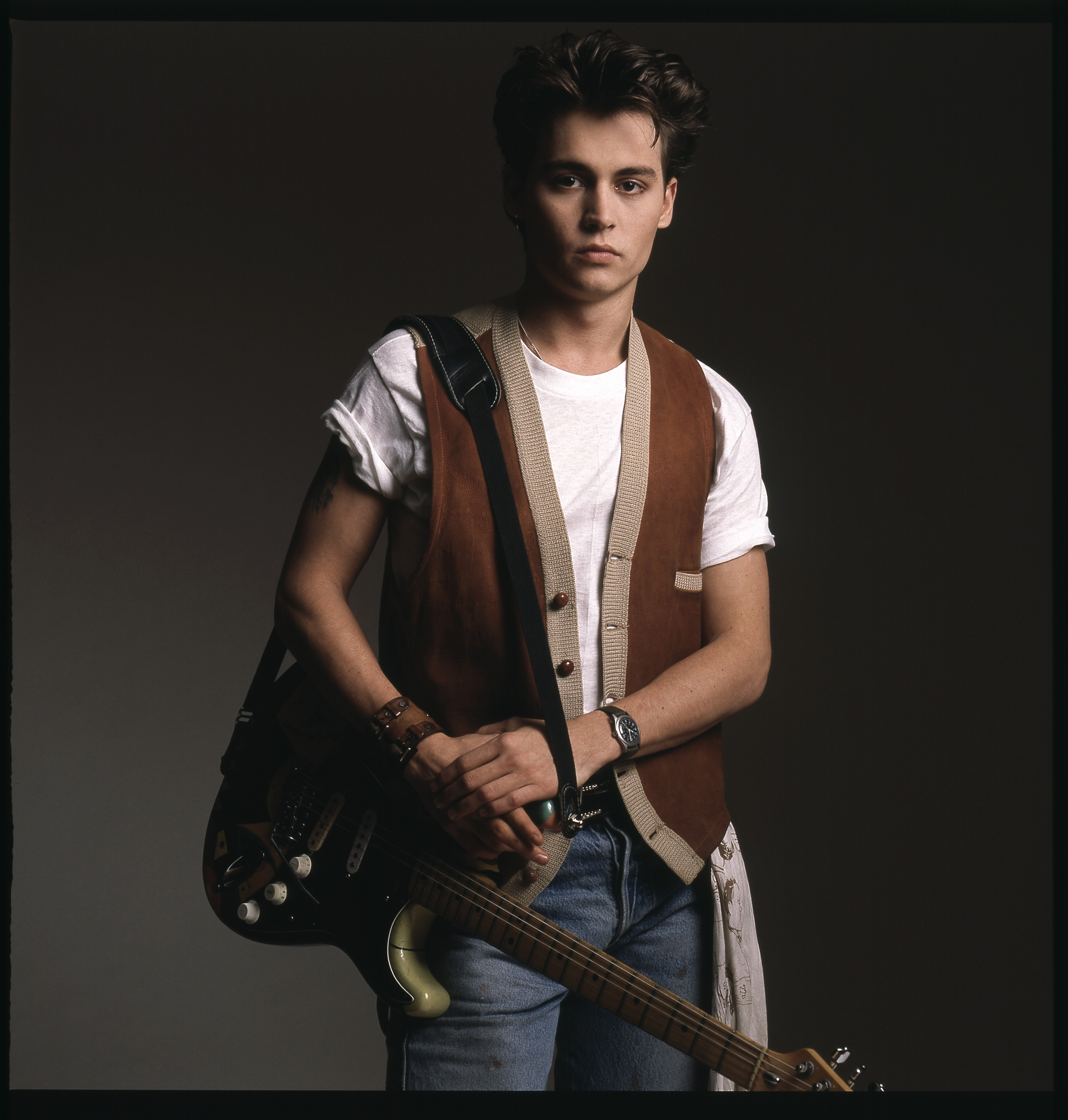 Johnny Depp with a guitar