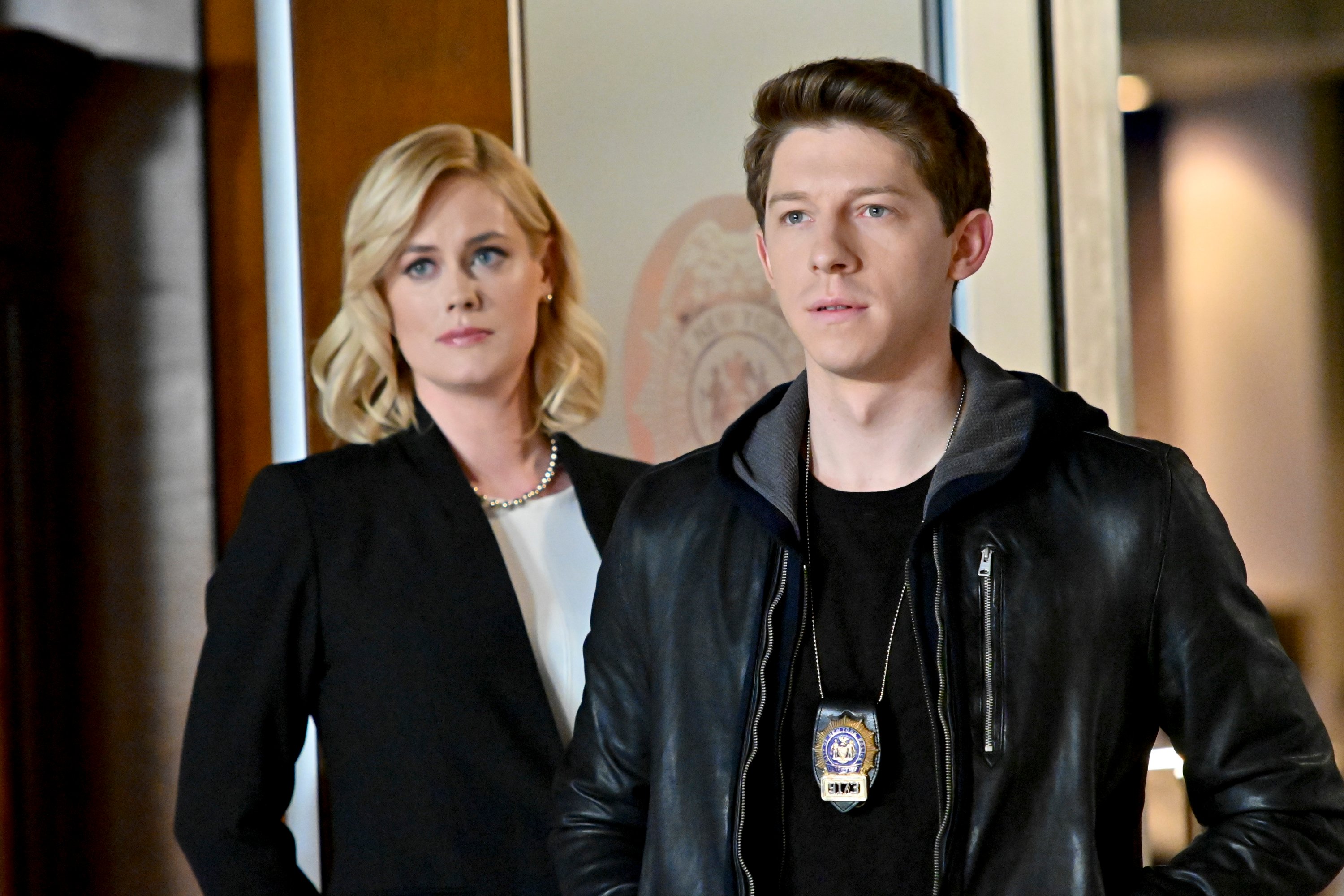 Abigail Hawk and Will Hochman on the set of Blue Bloods | John Paul Filo/CBS via Getty Images
