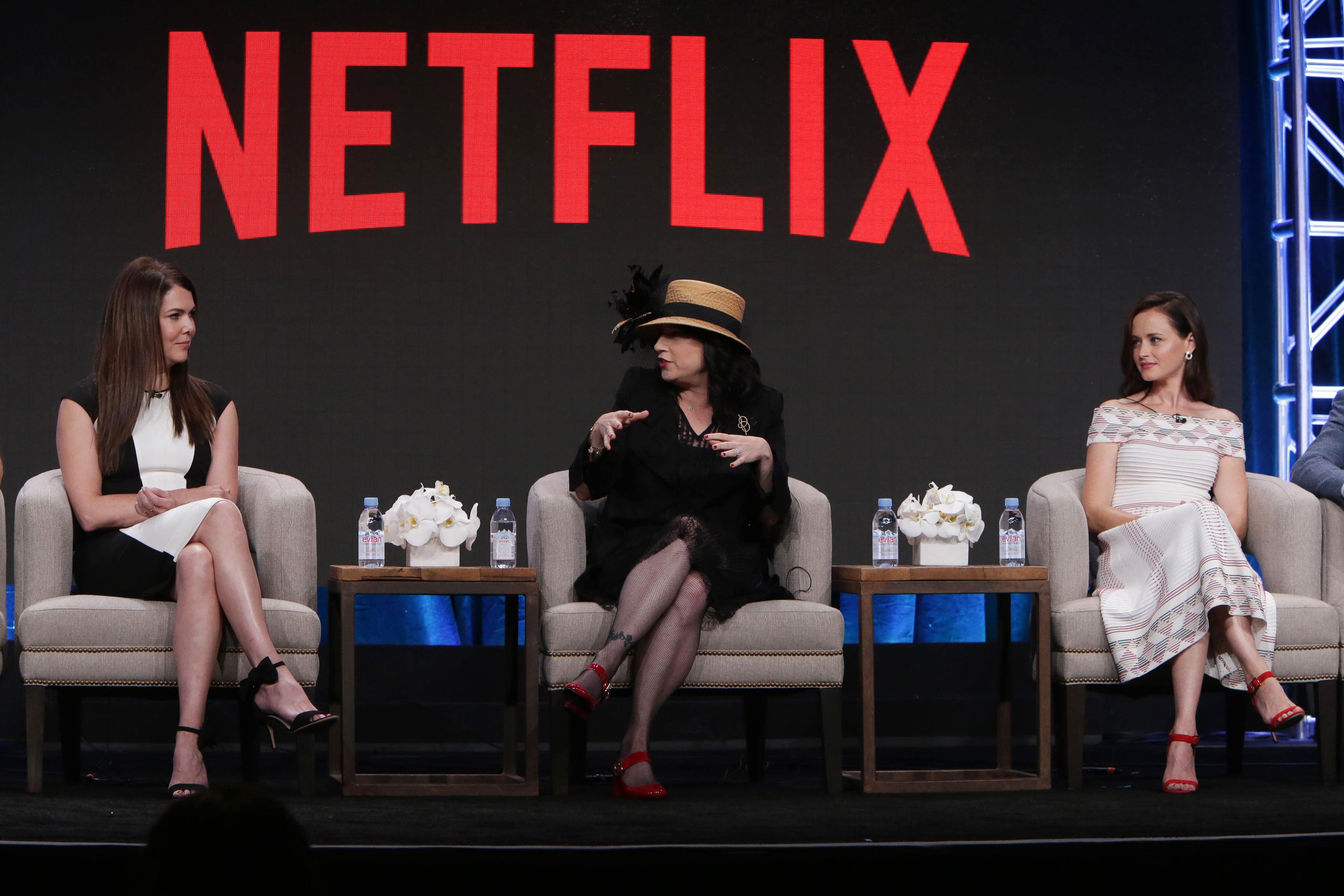 Lauren Graham, Amy Shermna-Palladino and Alexis Bledel at Netflix 2016 Summer TCA at the Beverly Hilton Hotel