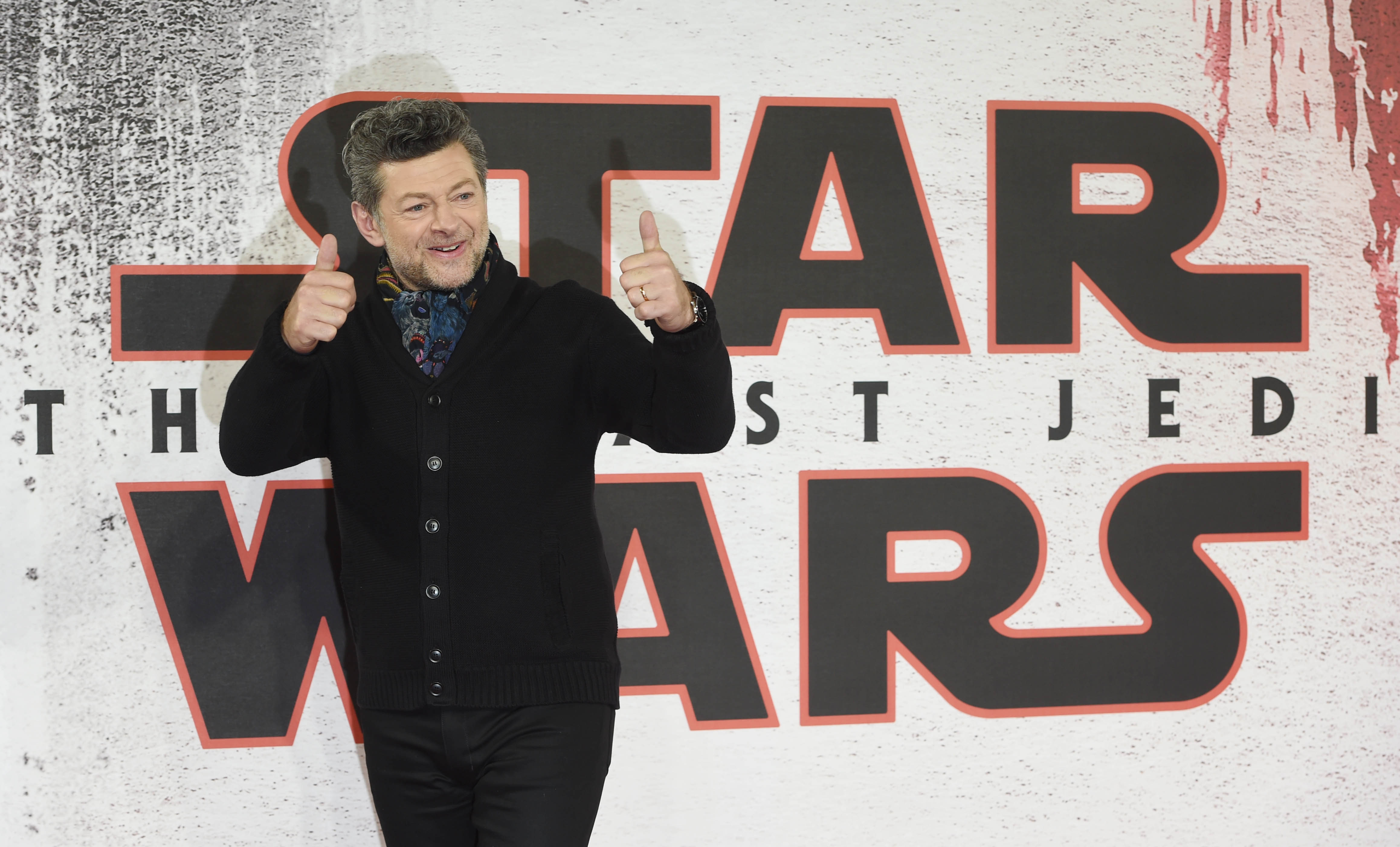 Andy Serkis poses during the 'Star Wars: The Last Jedi' photocall