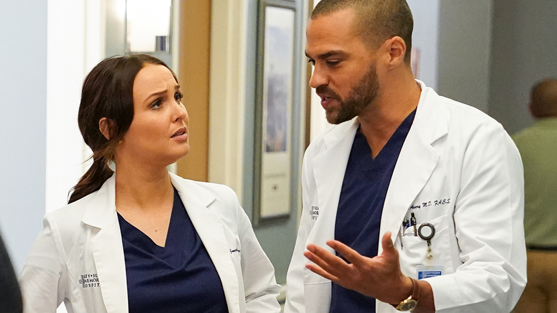 Camilla Luddington as Jo Wilson and Jesse Williams as Jackson Avery on 'Grey's Anatomy'