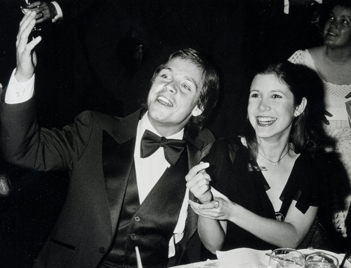 Mark Hamill and Carrie Fisher attending '10th Anniversary Gala for American Film Institute' on November 17, 1977