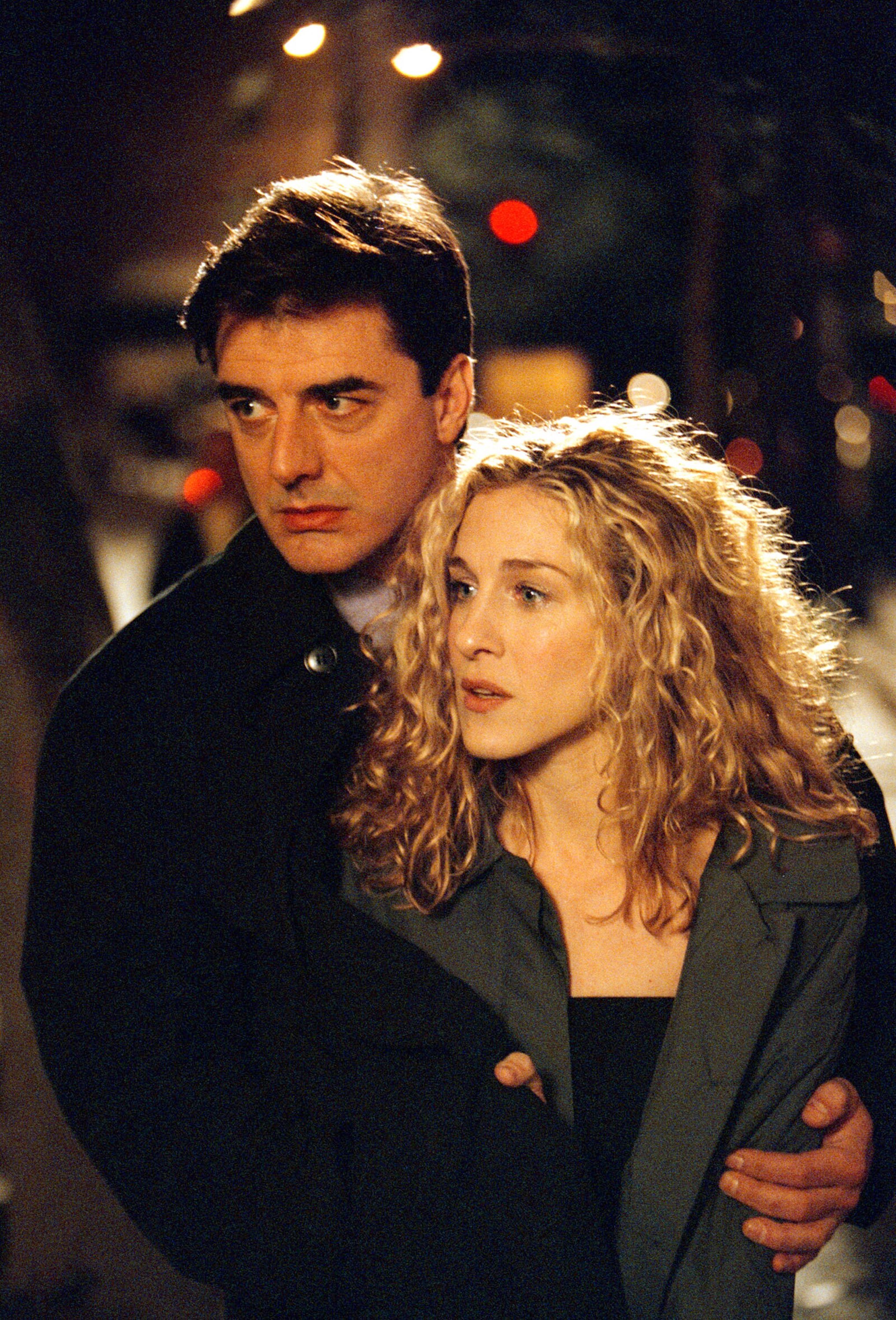 Chris Noth as Mr. Big and Sarah Jessica Parker as Carrie Bradshaw