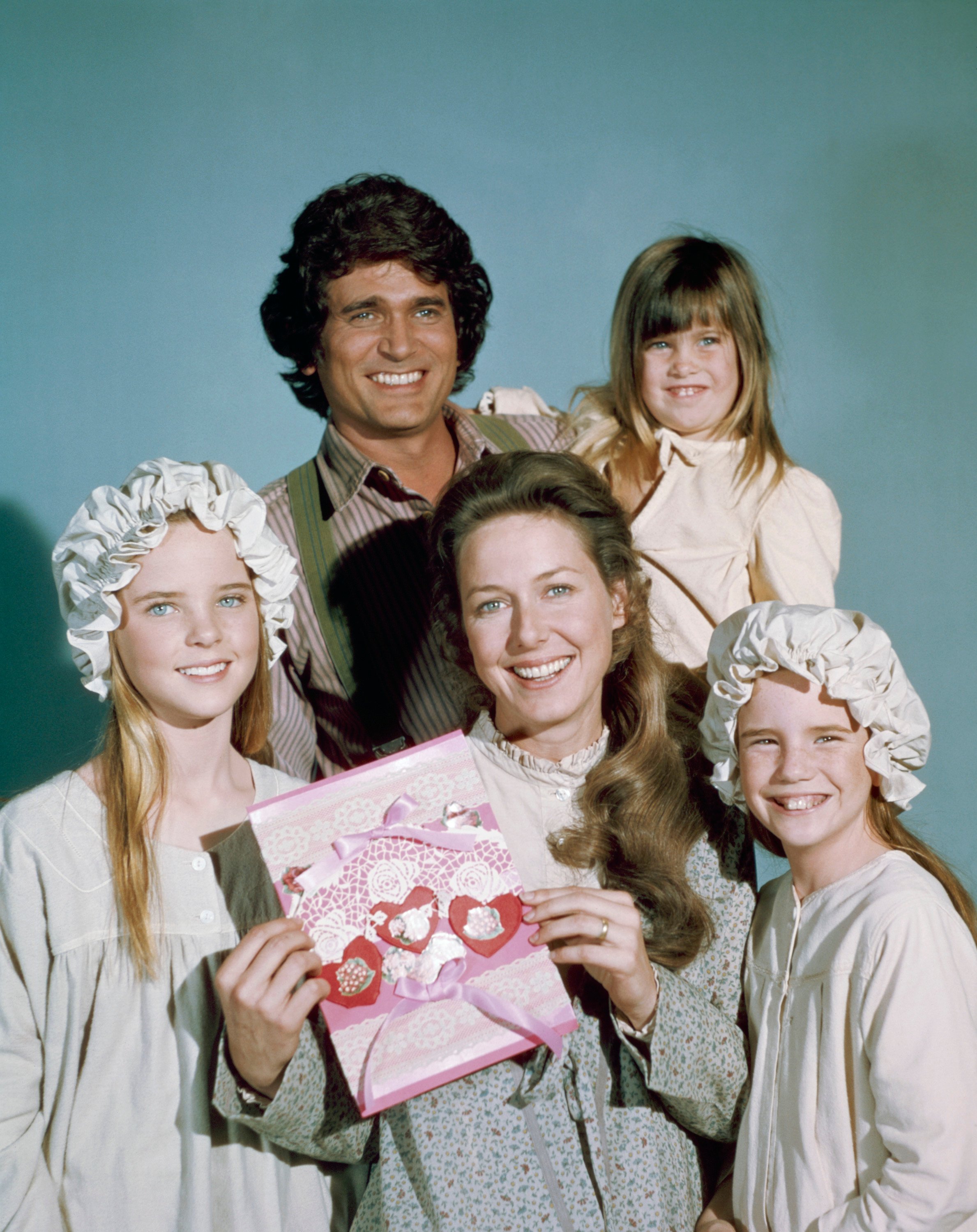 Michael Landon, Lindsay or Sidney Greenbush, Melissa Sue Anderson, Karen Grassle, and Melissa Gilbert of 'Little House on the Prairie'