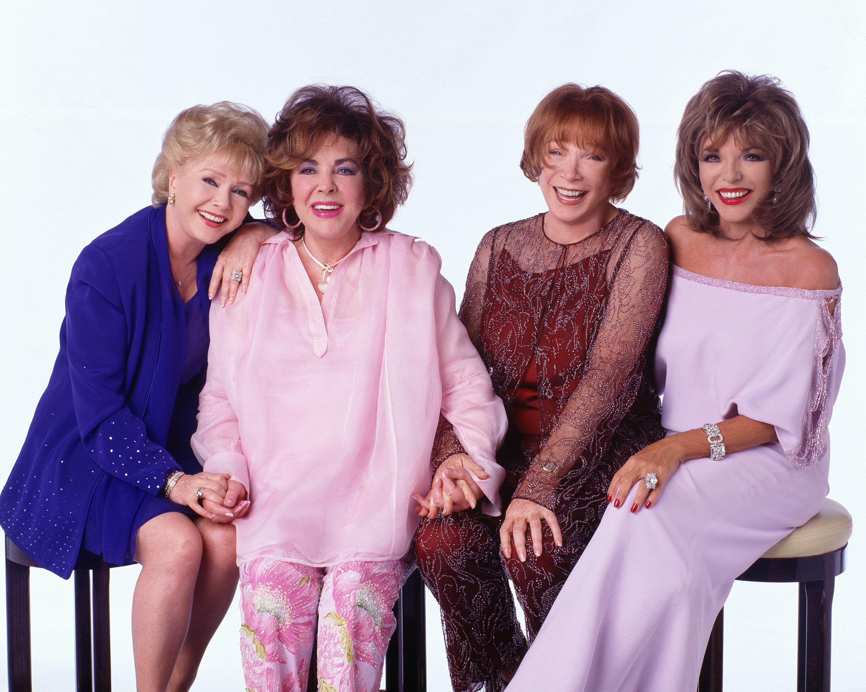 Four of HollywoodÕs most legendary stars - Shirley MacLaine, Debbie Reynolds, Joan Collins and Elizabeth Taylor - will star in "These Old Broads," a two-hour comedy written by Carrie Fisher ("Postcards From the Edge") and Elaine Pope ("Seinfeld"). The film will air during the 2000-01 season on the Walt Disney Television via Getty Images Television Network.DEBBIE REYNOLDS, ELIZABETH TAYLOR, SHIRLEY MACLAINE, JOAN COLLINS