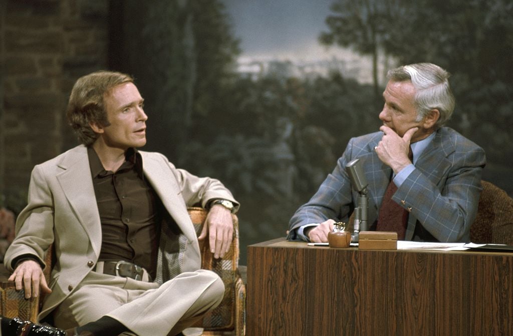 Dick Cavett during an interview with host Johnny Carson on The Tonight Show