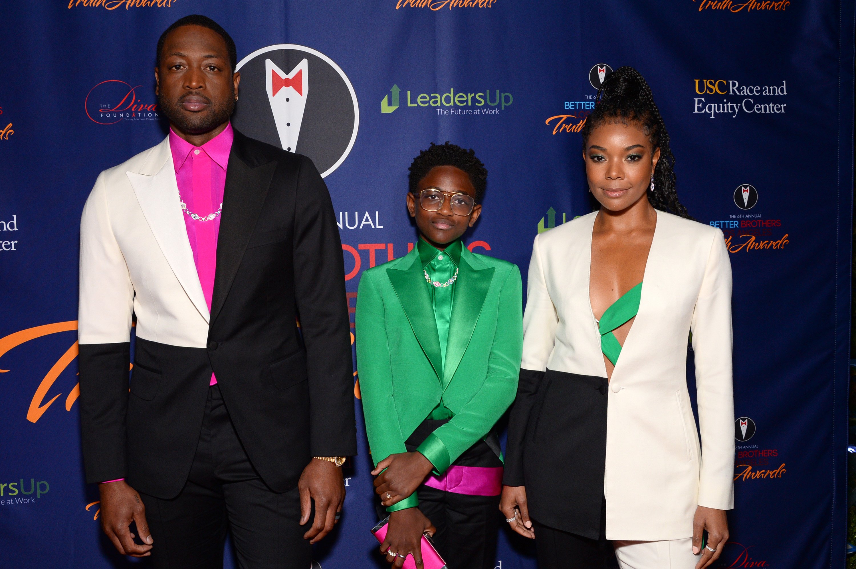 Dwyane Wade, Zaya Wade and Gabrielle Union attend the Better Brothers Los Angeles' 6th annual Truth Awards at Taglyan Complex on March 07, 2020 in Los Angeles, California.