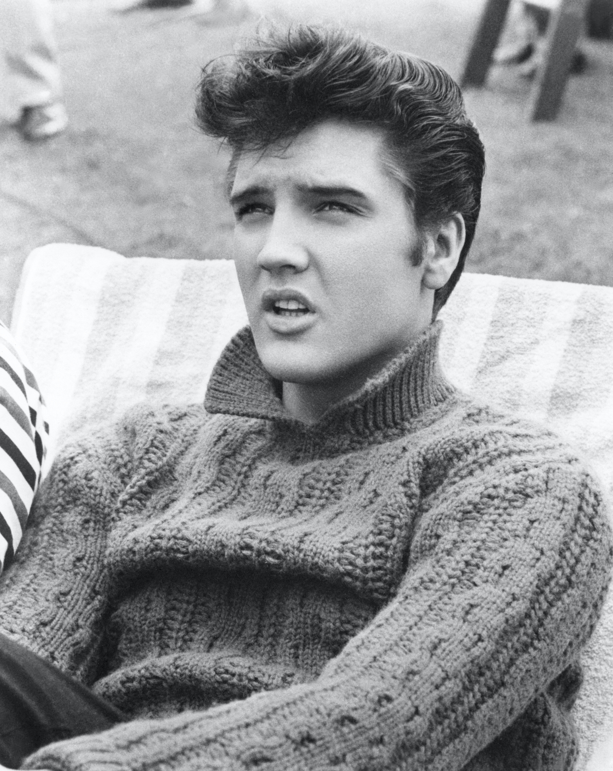Elvis Presley on the set of Jailhouse Rock, directed by Richard Thorpe
