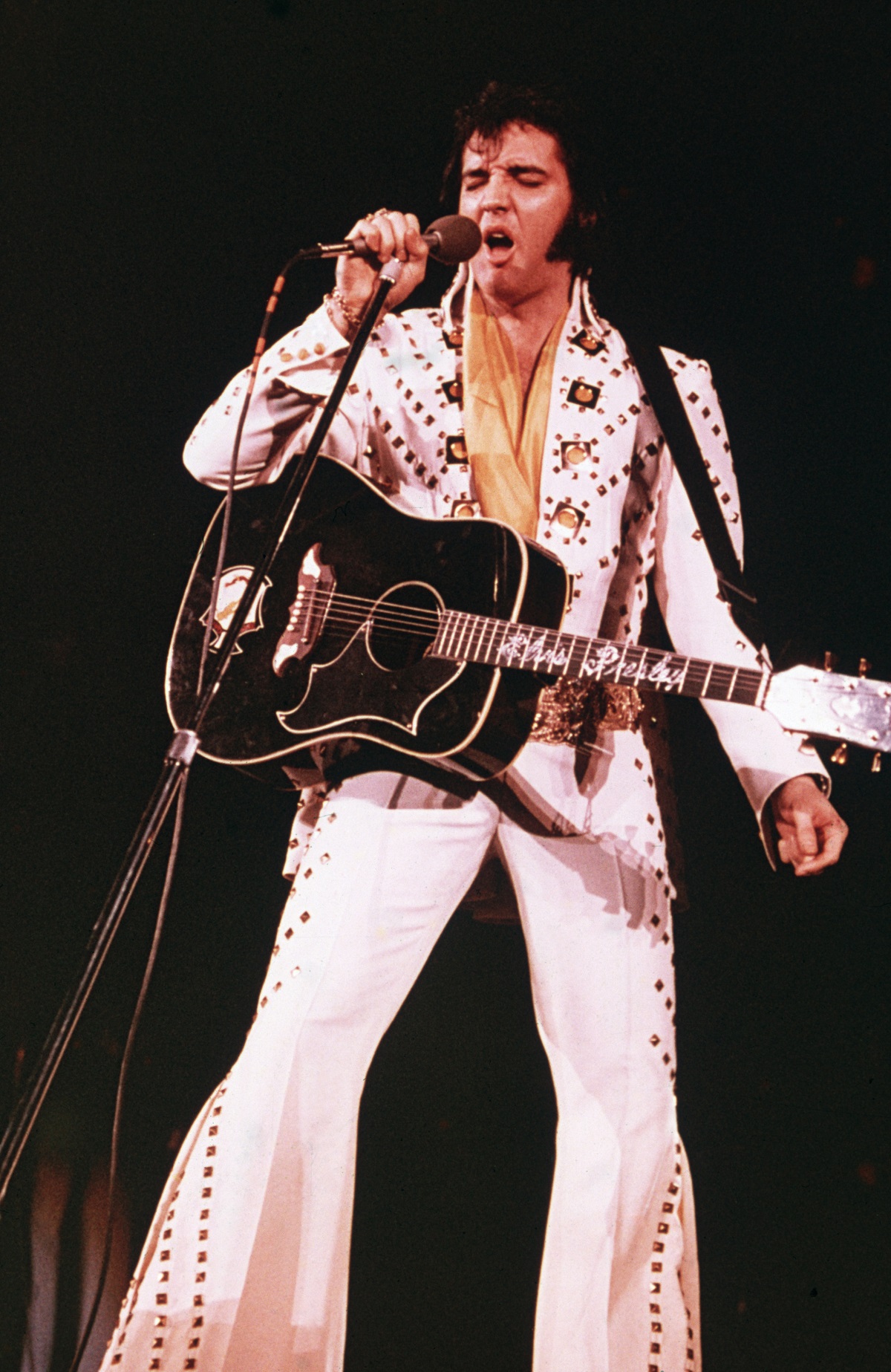 Elvis Presley performing in 1975
