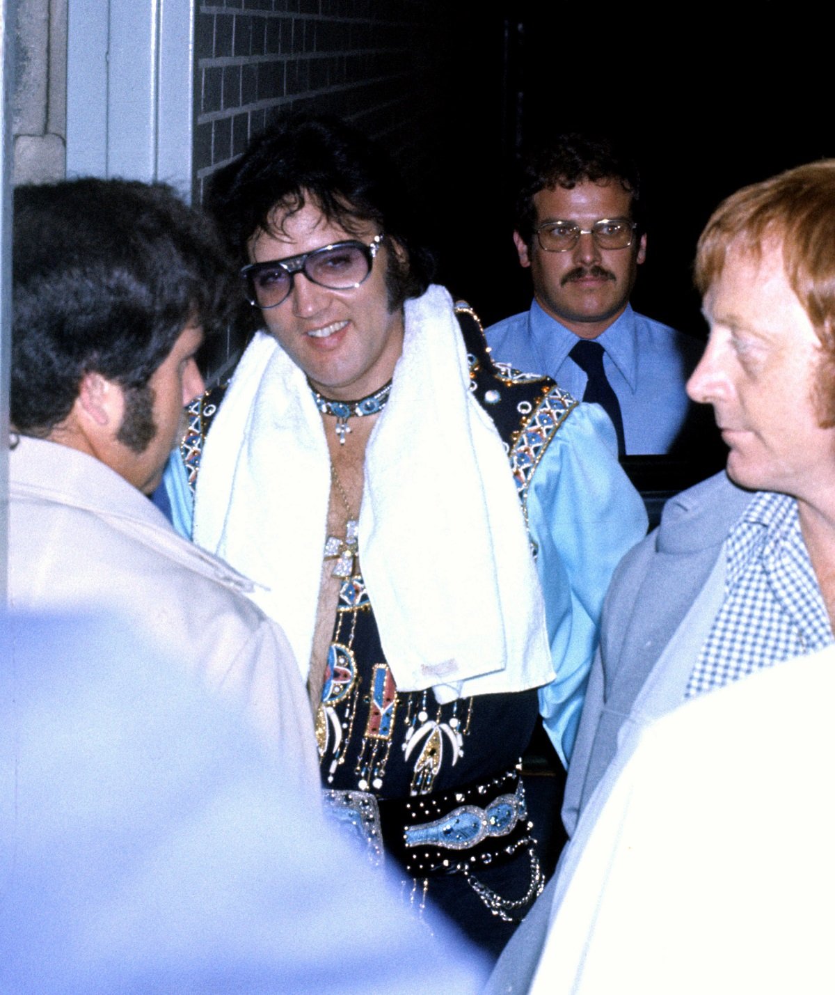 Elvis Presley with bodyguard Red West