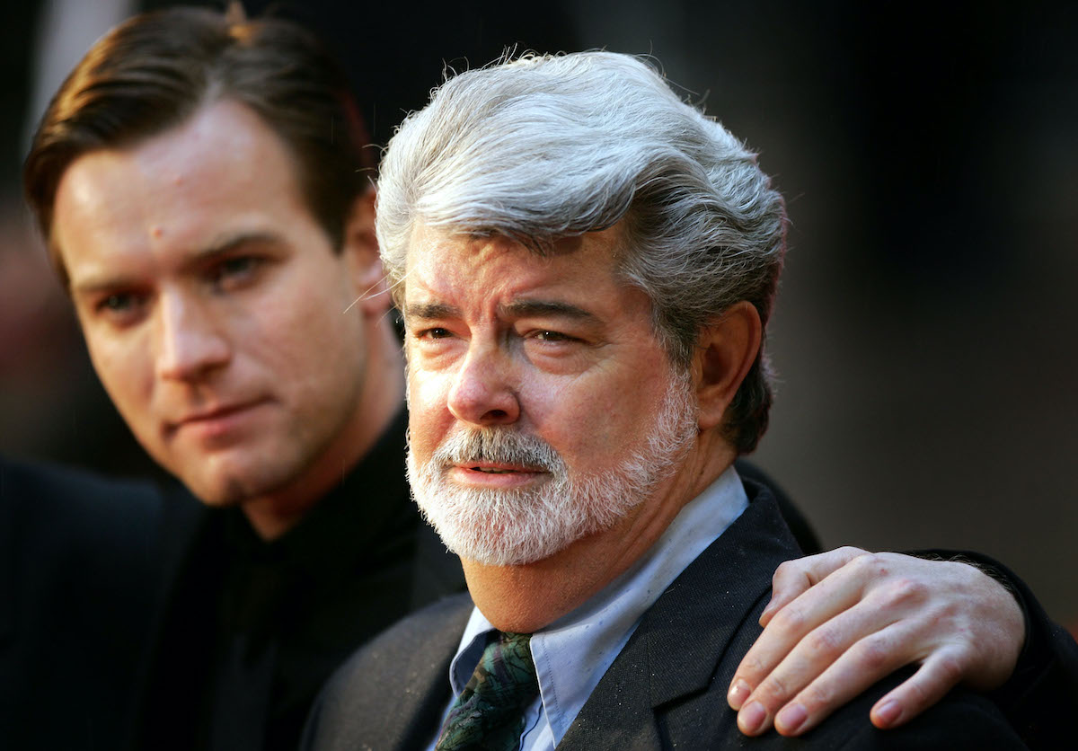 George Lucas and Ewan McGregor at the UK premiere of 'Star Wars: Episode III -- Revenge Of The Sith'
