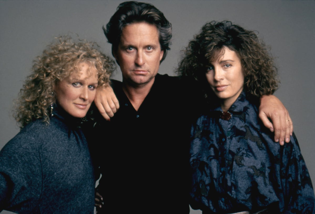 Glenn Close, Michael Douglas and Anne Archer on the set of Fatal Attraction directed by British Adrian Lyne.