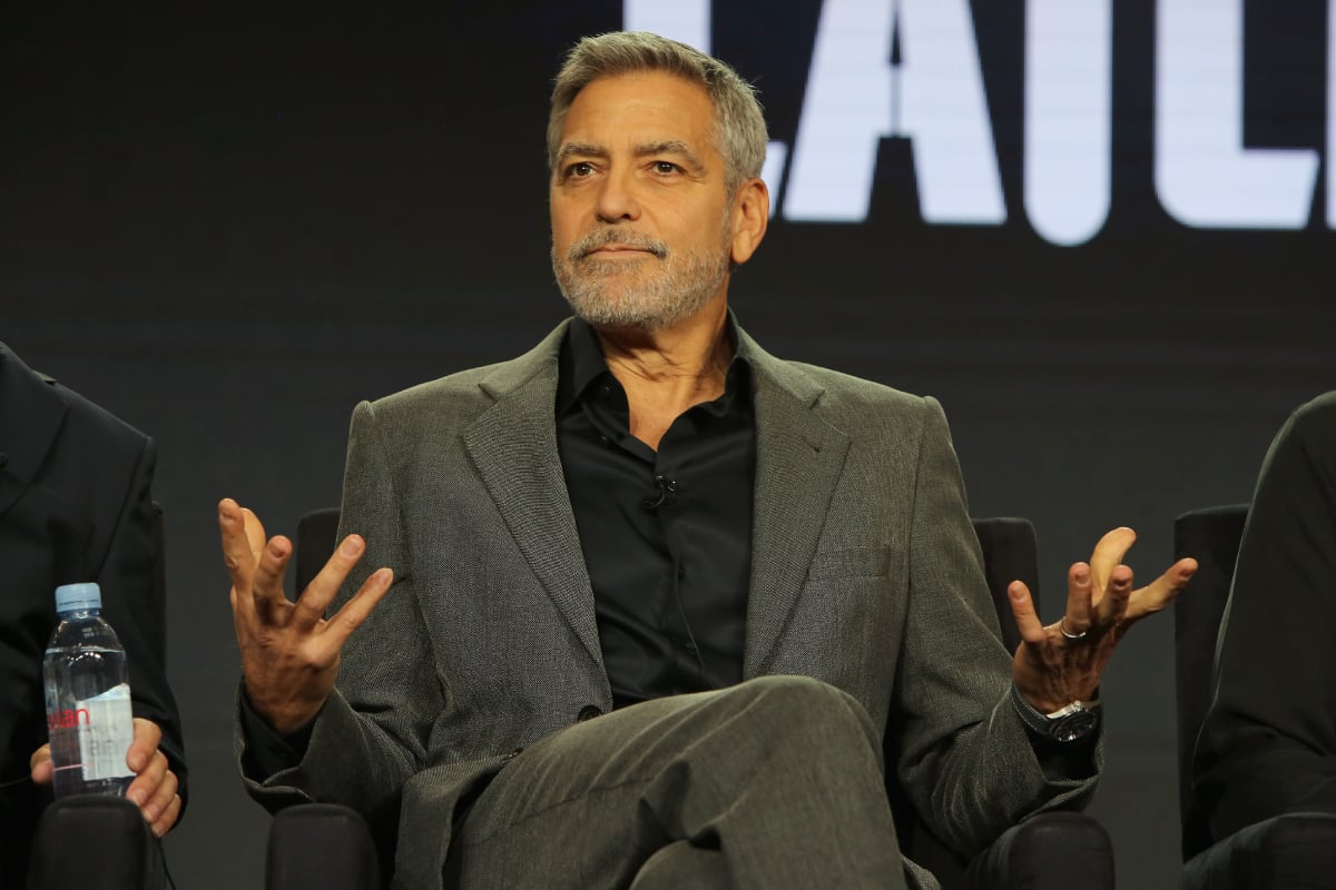 George Clooney of 'Catch 22' speaks onstage during the Hulu Panel during the Winter TCA 2019 on February 11, 2019 in Pasadena, California