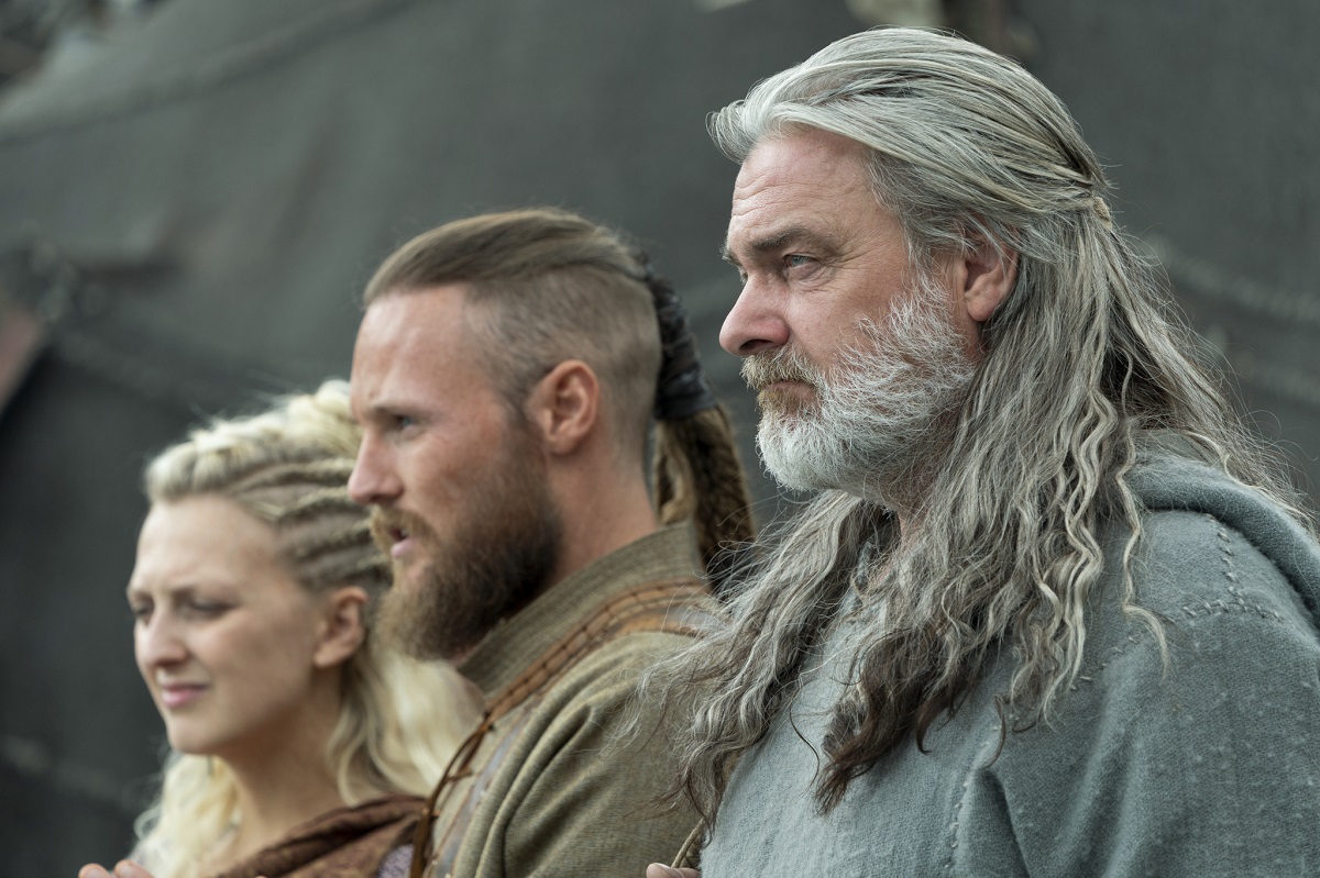 Georgia Hirst, Jordan Patrick Smith, and Ray Stevenson in 'Vikings'