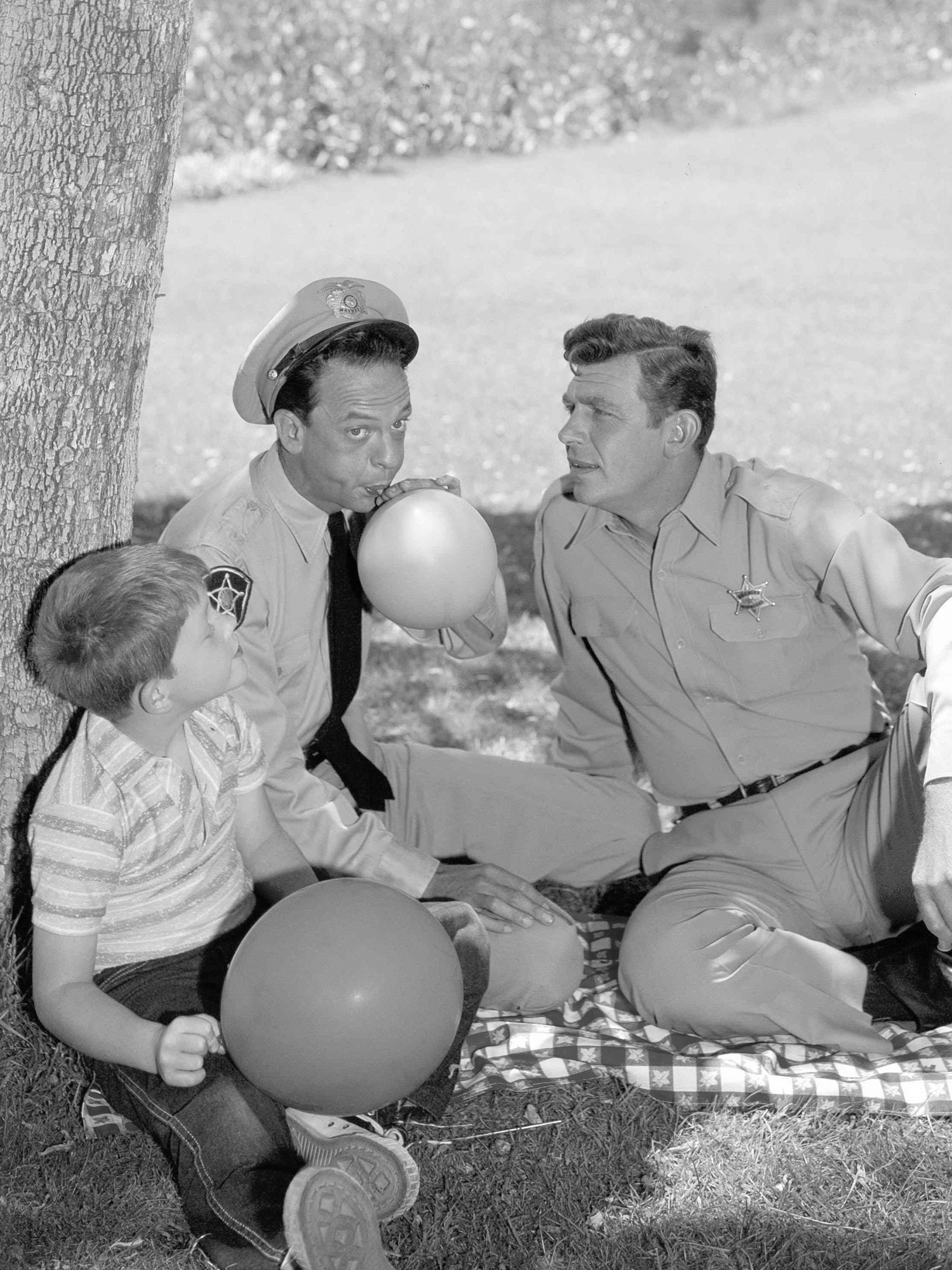 Ron Howard, left, with Don Knotts and Andy Griffith