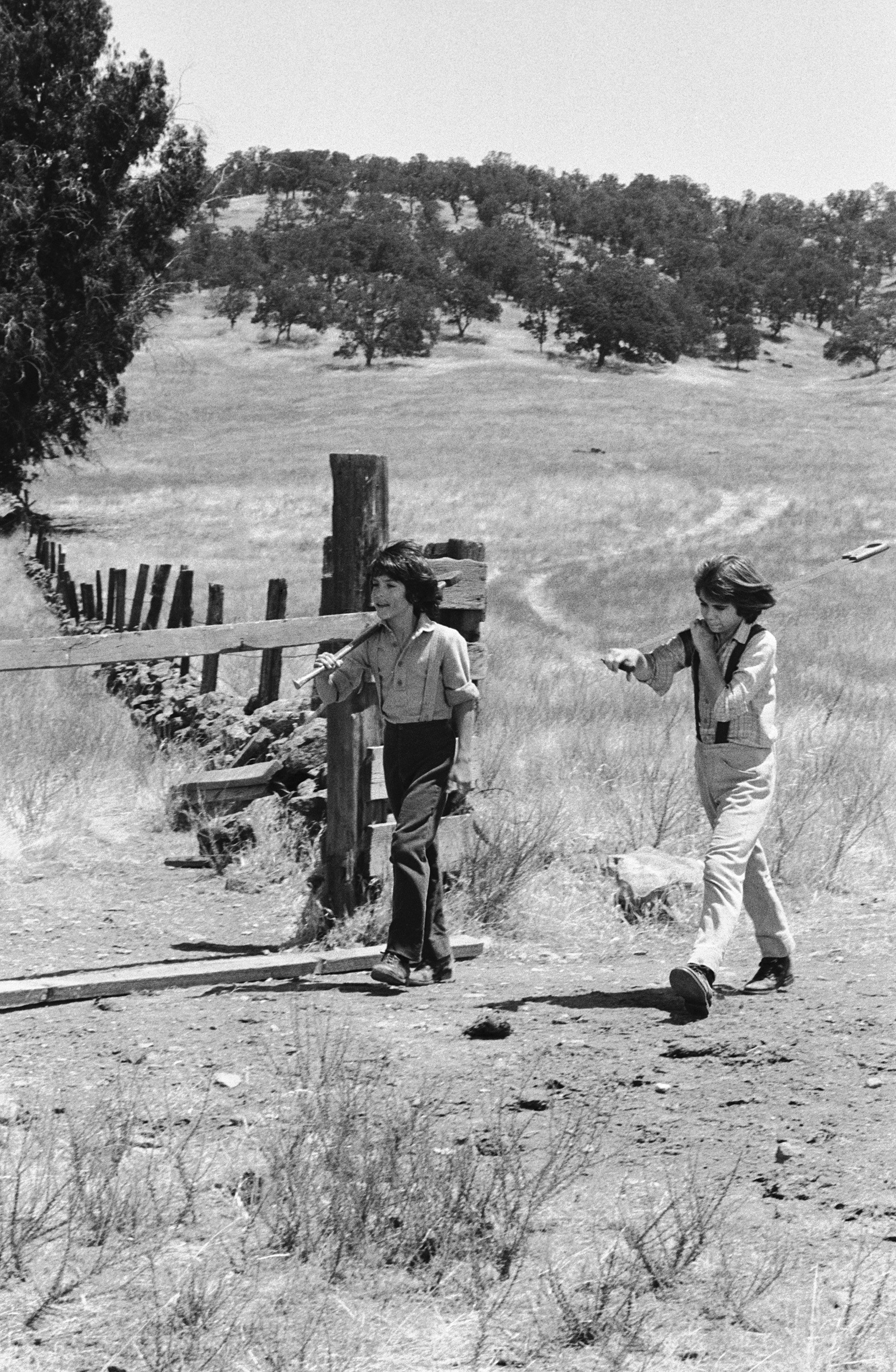 Matthew and Patrick Labyorteaux in a scene from 'Little House on the Prairie'