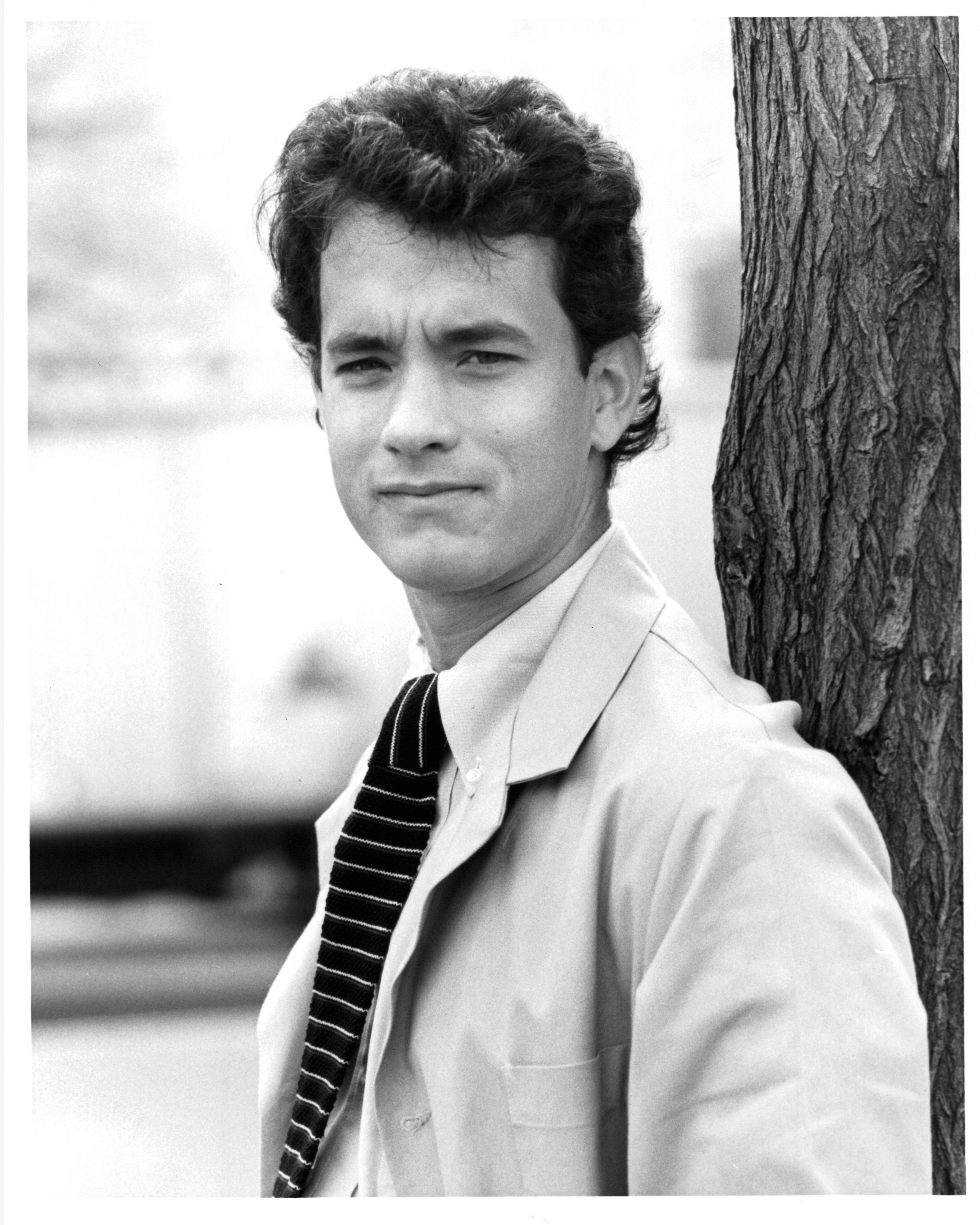 Tom Hanks on the set of 'Splash', 1984