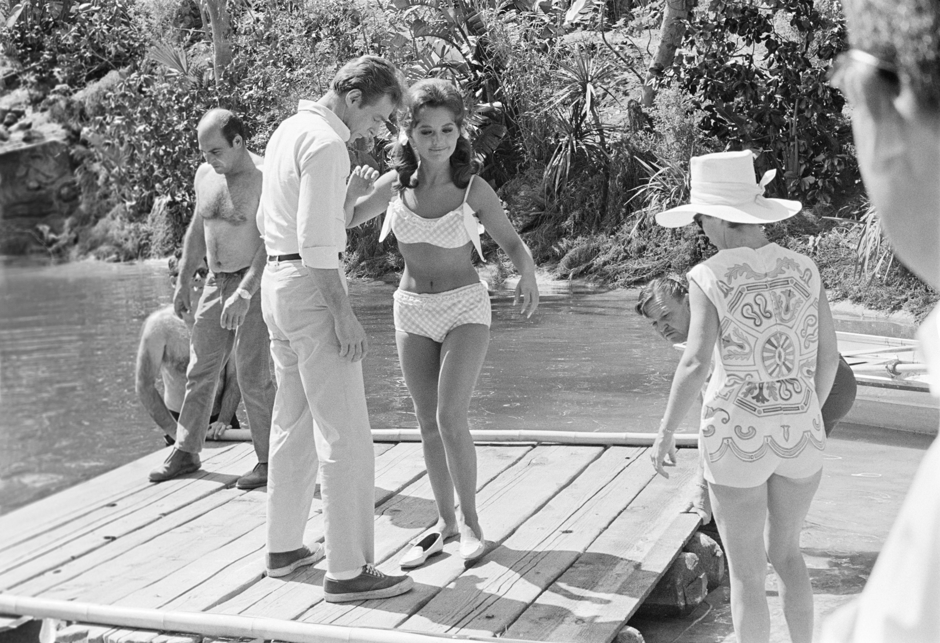 Dawn Wells, center, on the set of 'Gilligan's Island,' 1966. Wells died on Dec. 30, 2020 from Covid-19 complications.