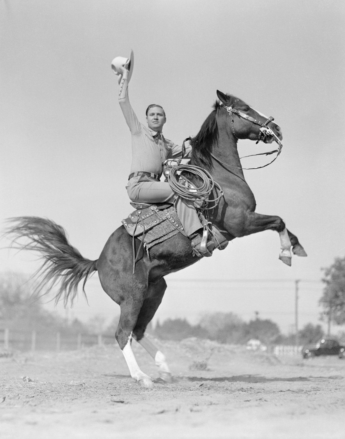 Gene Autry riding his horse, Champion