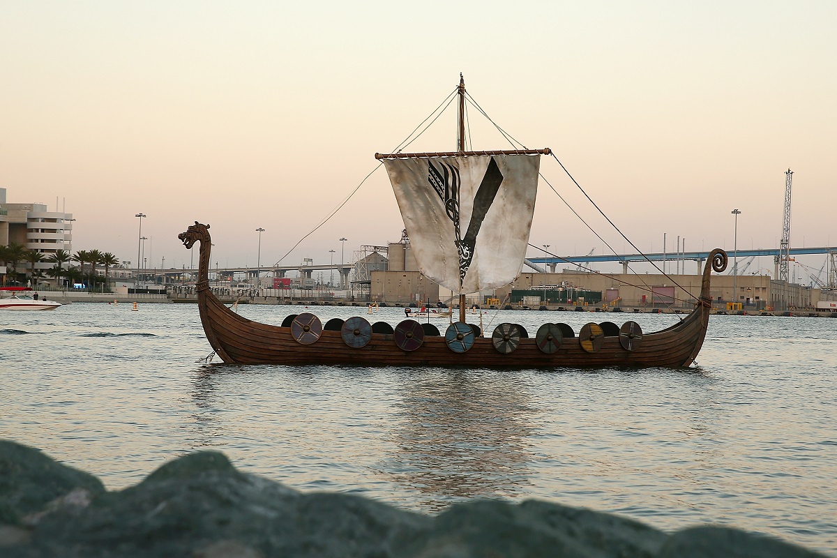 A Viking ship at San Diego Comic Con for 'Vikings'