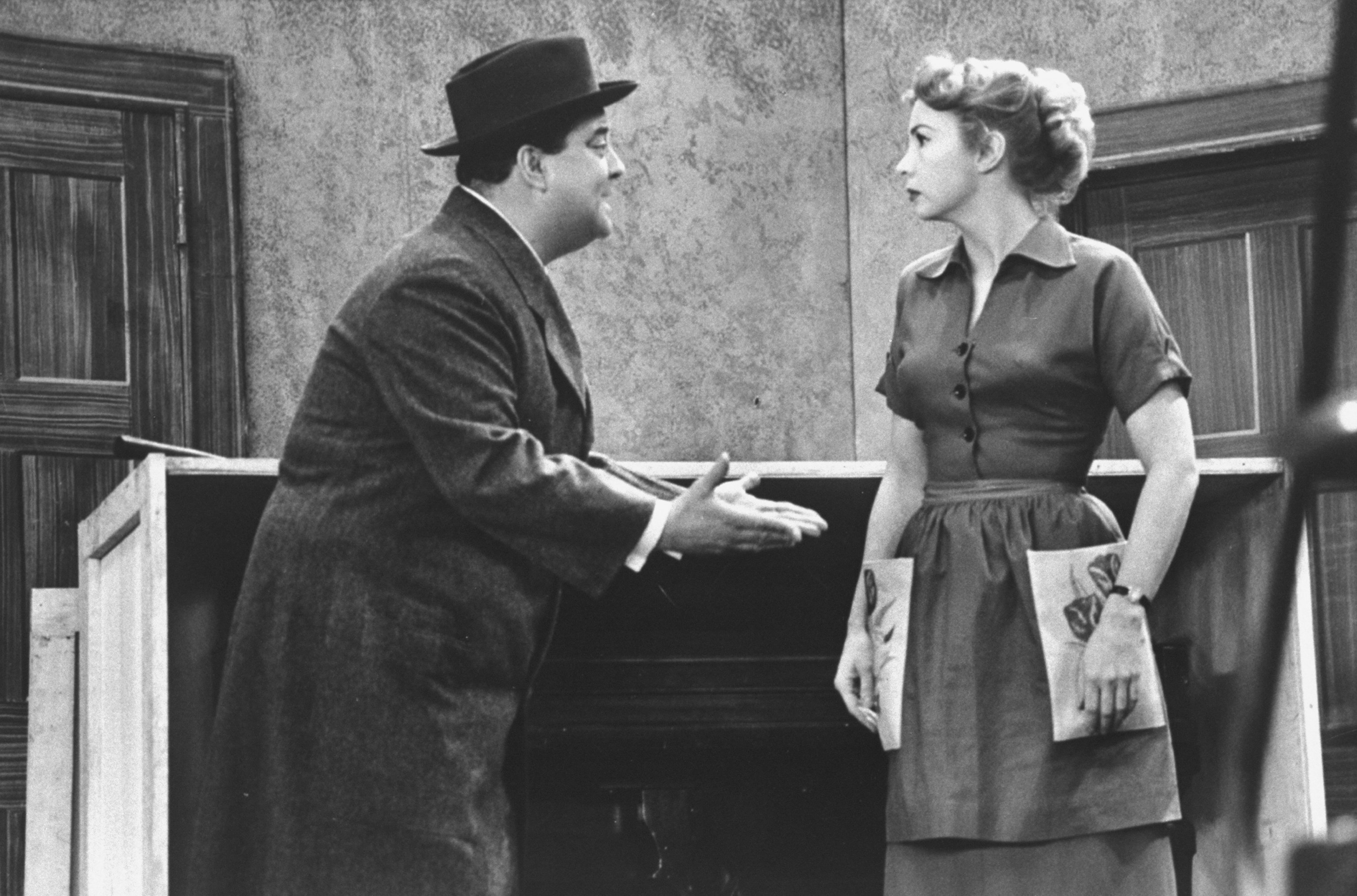 Audrey Meadows and Jackie Gleason rehearsing for an episode of The Honeymooners. | Leonard Mccombe/The LIFE Images Collection via Getty Images/Getty Images