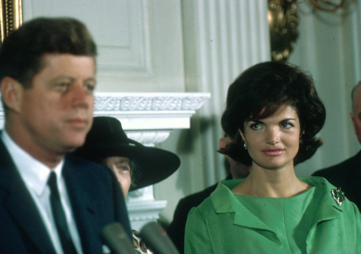 American First Lady Jacqueline Bouvier Kennedy and US President John F Kennedy