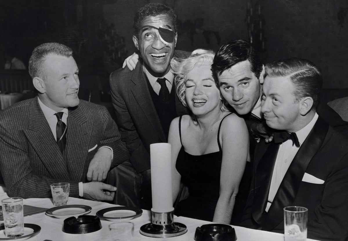 (L-R) Jacques Cernes, Sammy Davis Jr., Marilyn Monroe, Milton Green, and Mel Torme