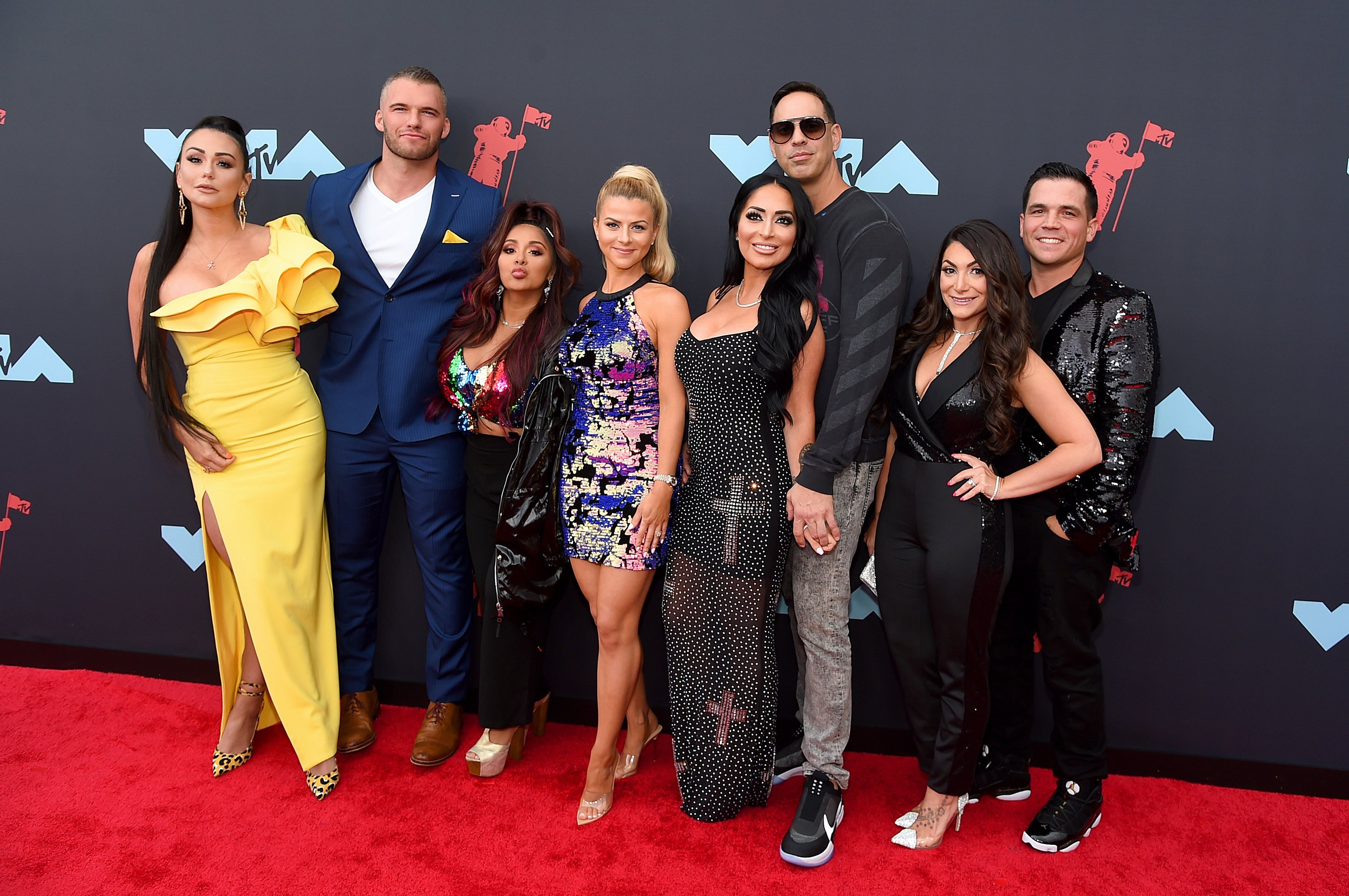 'Jersey Shore' Jenni Farley, Clayton Carpinello, Nicole Polizzi, Lauren Sorrentino, Amy Paffrath, Angela Pivarnick, and Deena Nicole Buckner