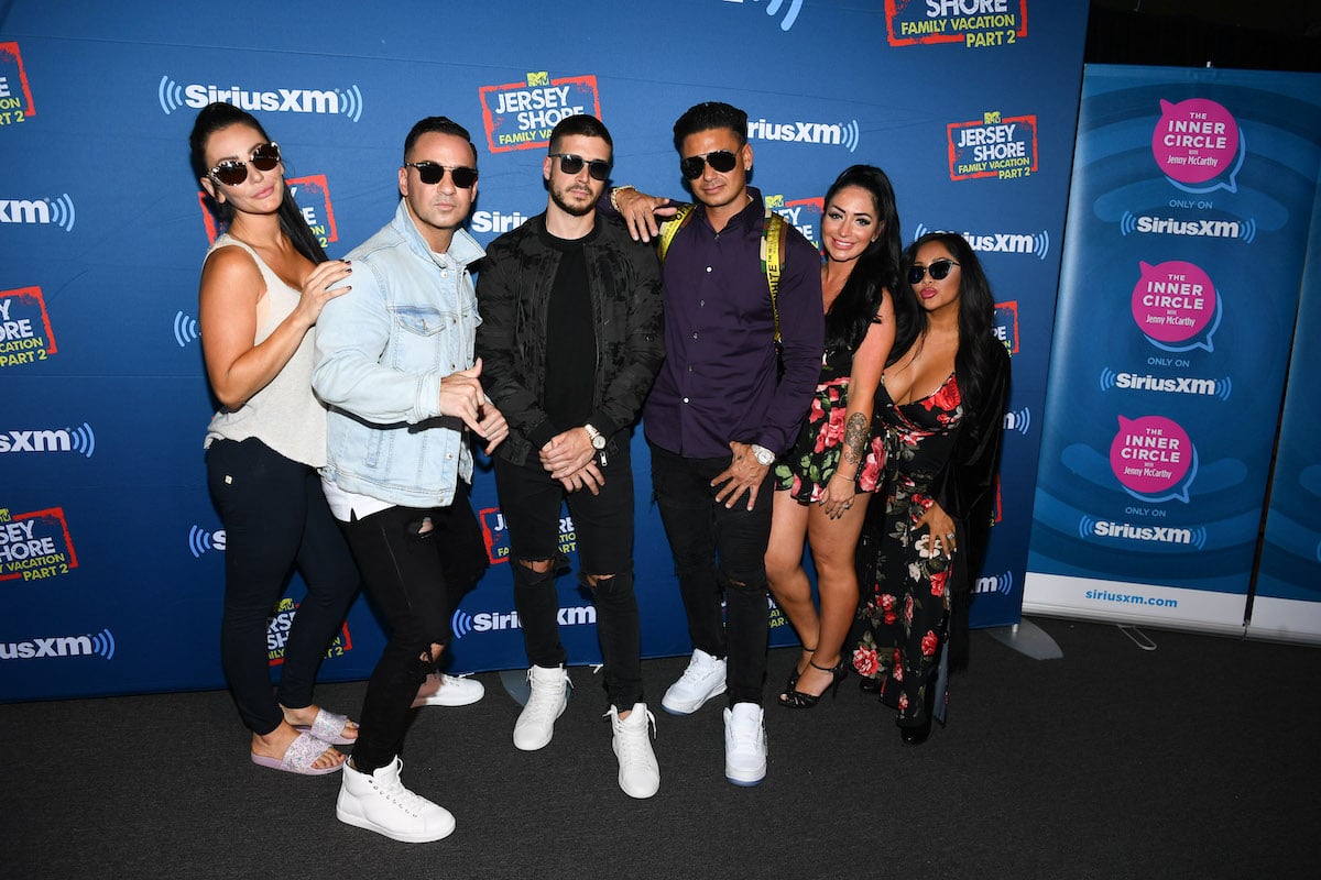 Jenni 'JWoww' Farley, Mike 'The Situation' Sorrentino, Vinny Guadagnino, Pauly DelVecchio, Angelina, Pivarnick, and Nicole 'Snooki' Polizzi