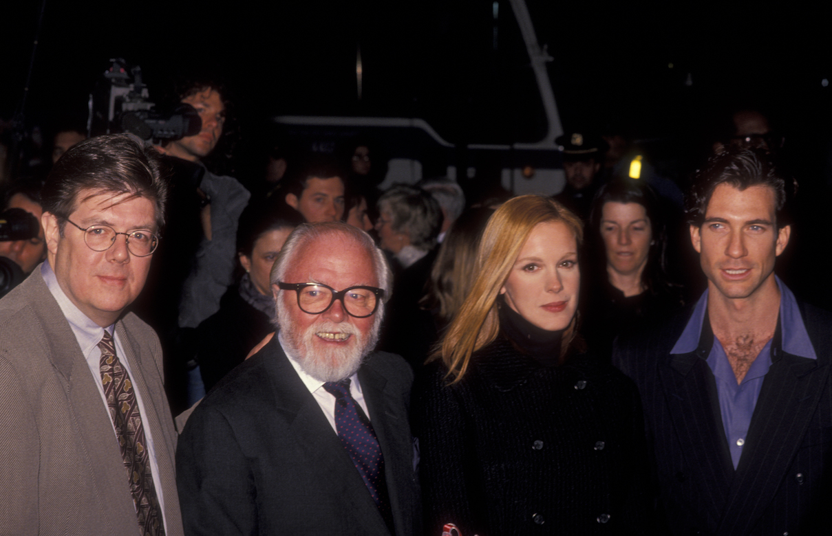 John Hughes, Richard Attenborough, Elizabeth Perkins, and Dylan McDermott at the premiere of 'Miracle on 34th Street'