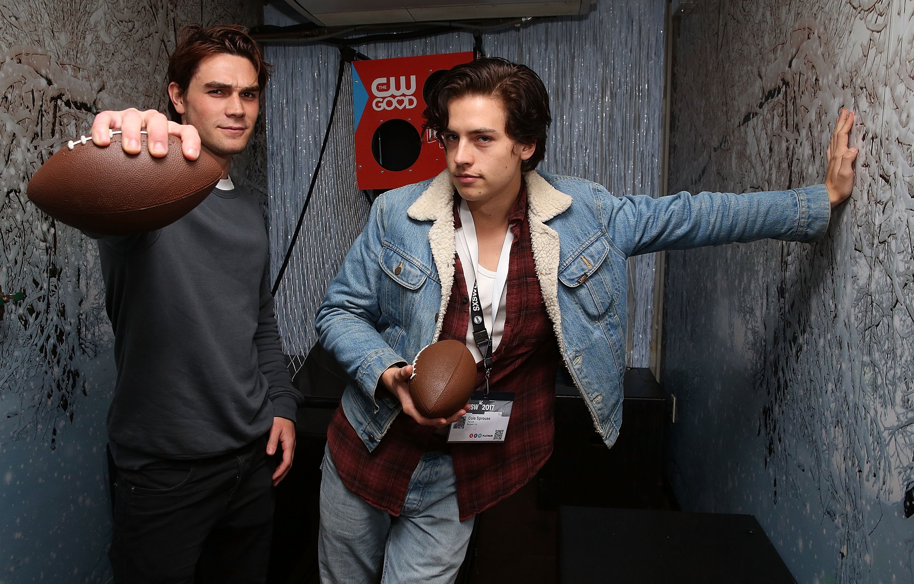 K.J. Apa and Cole Sprouse at 'Riverdale' Pep Rally
