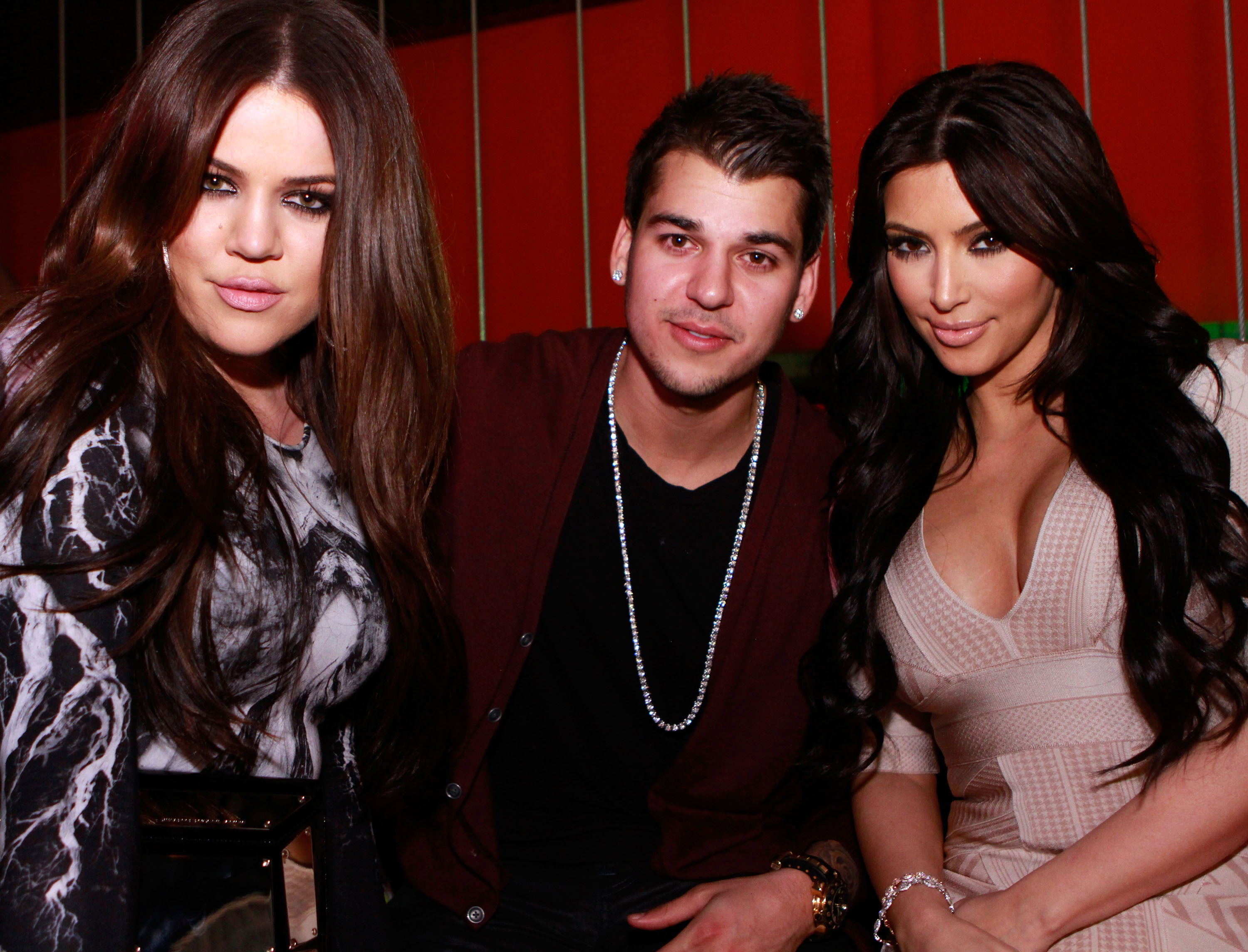 Khloé Kardashian, Rob Kardashian, and Kim Kardashian West