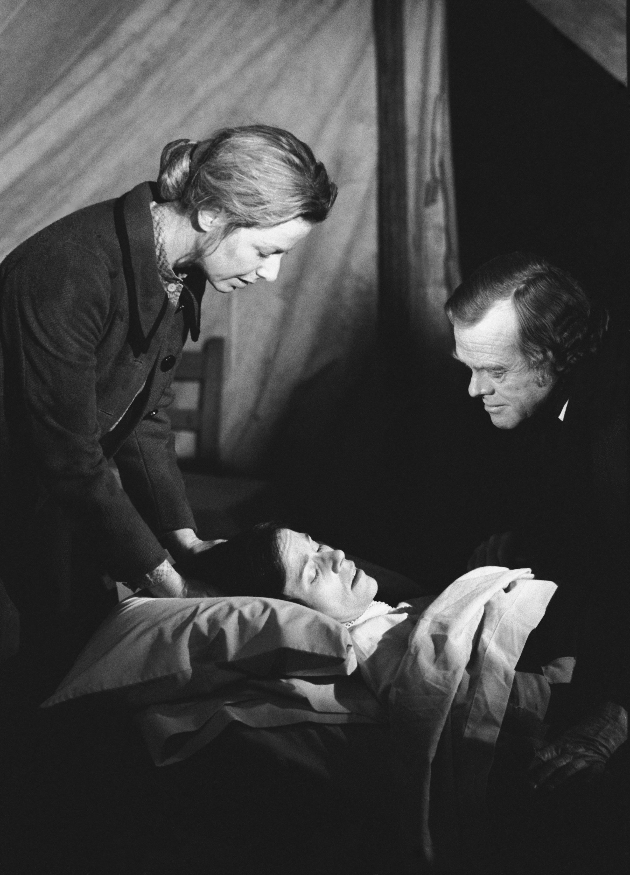 Karen Grassle as Caroline Quiner Holbrook Ingalls, unknown, Kevin Hagen as Dr. Hiram Baker