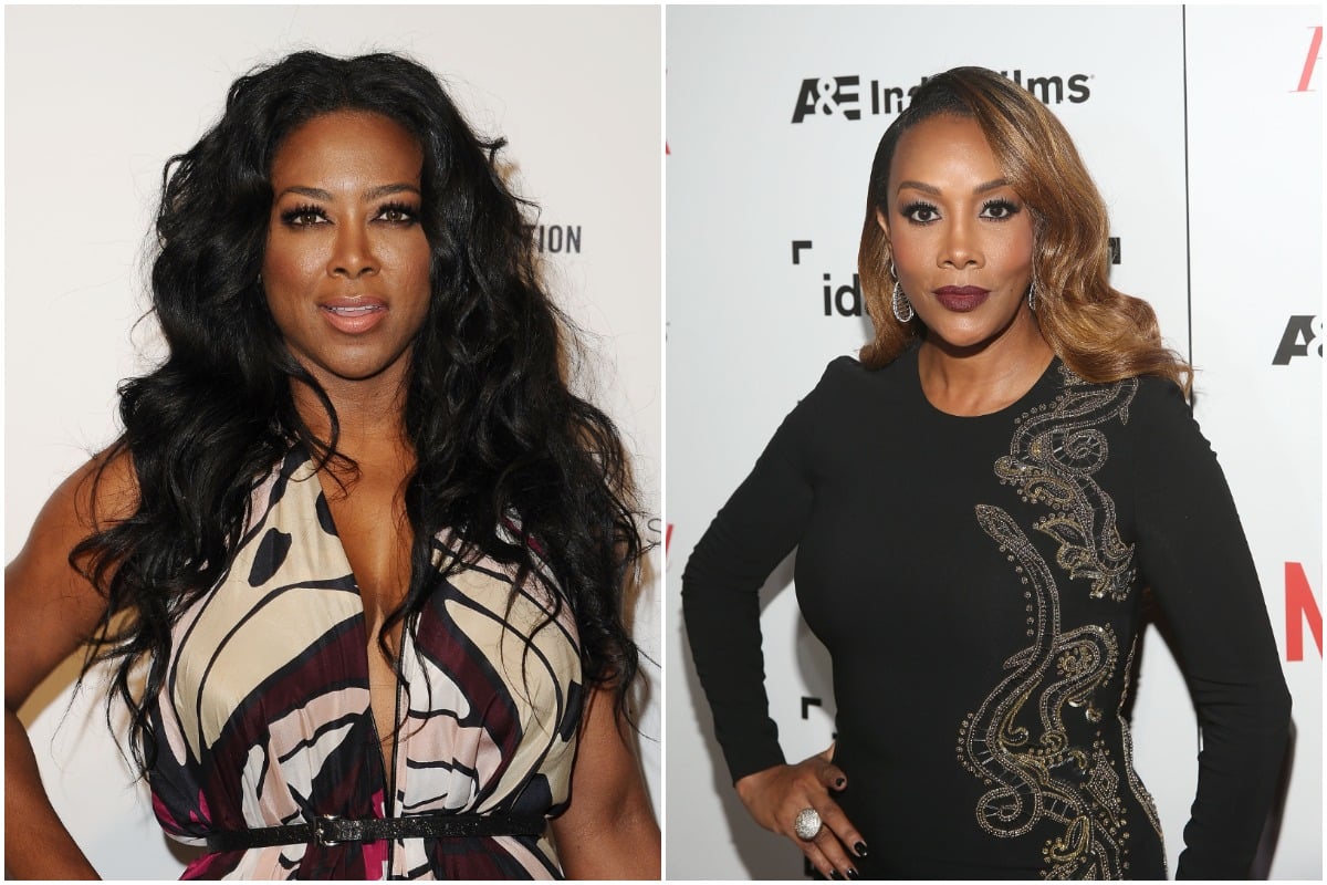 Actress Kenya Moore attends the 24th annual Elton John AIDS Foundation's Oscar viewing party on February 28, 2016 in West Hollywood, California./Actress Vivica A. Fox attends the 32nd Annual IDA Documentary Awards held at Paramount Studios on December 9, 2016 in Hollywood, California.